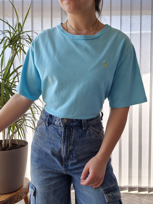 Tee-shirt bleu ciel Ralph Lauren - M/38