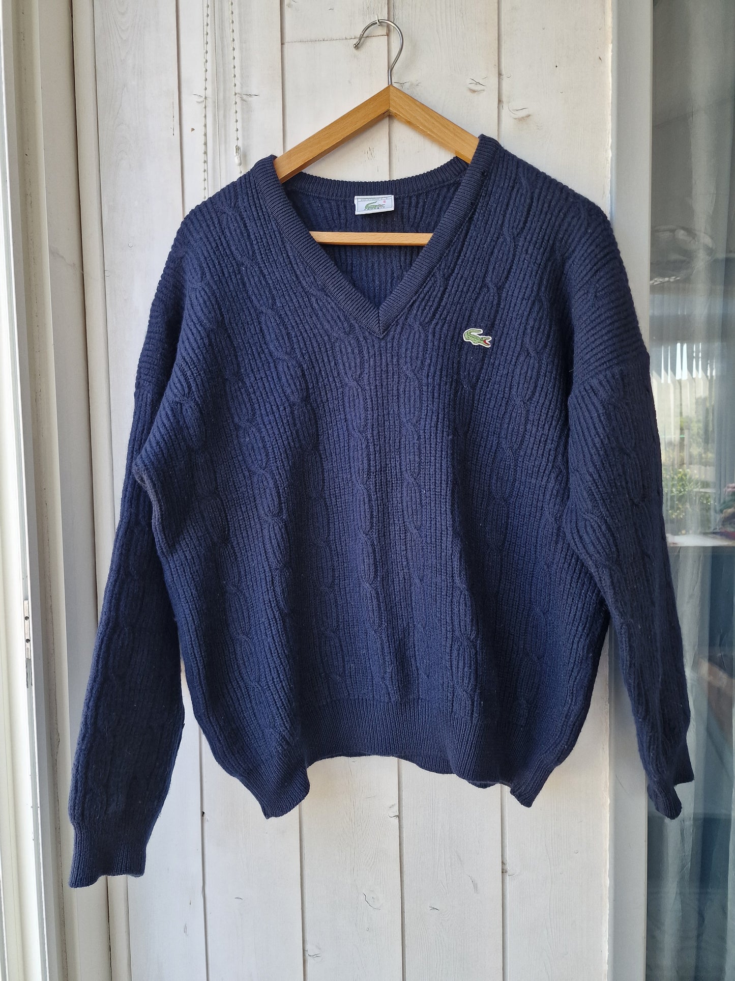 Pull en maille épaisse bleu marine des années 80' - M/38