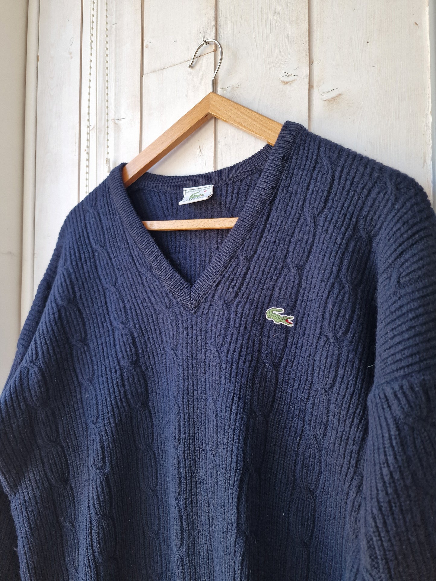 Pull en maille épaisse bleu marine des années 80' - M/38