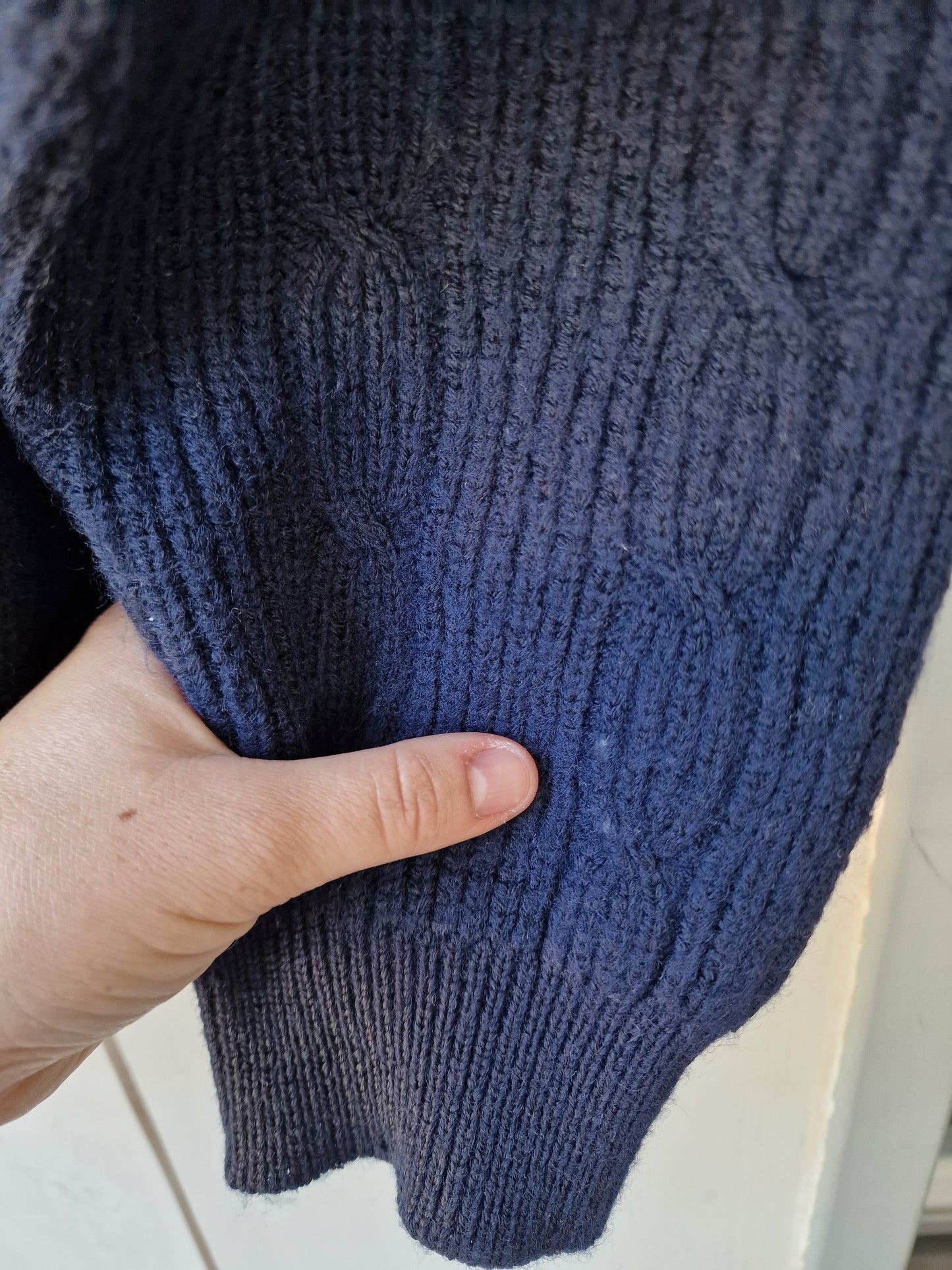 Pull en maille épaisse bleu marine des années 80' - M/38