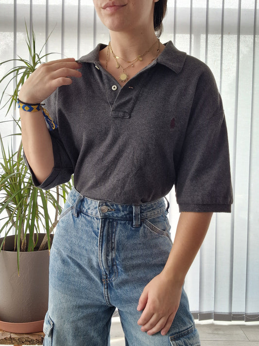 Polo MIXTE gris anthracite - L/40