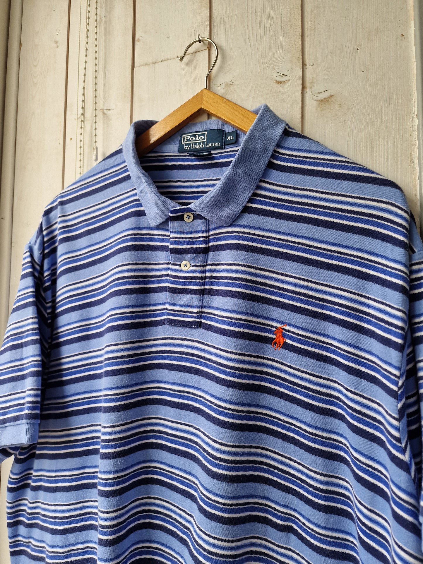 Polo à rayures bleu - XL