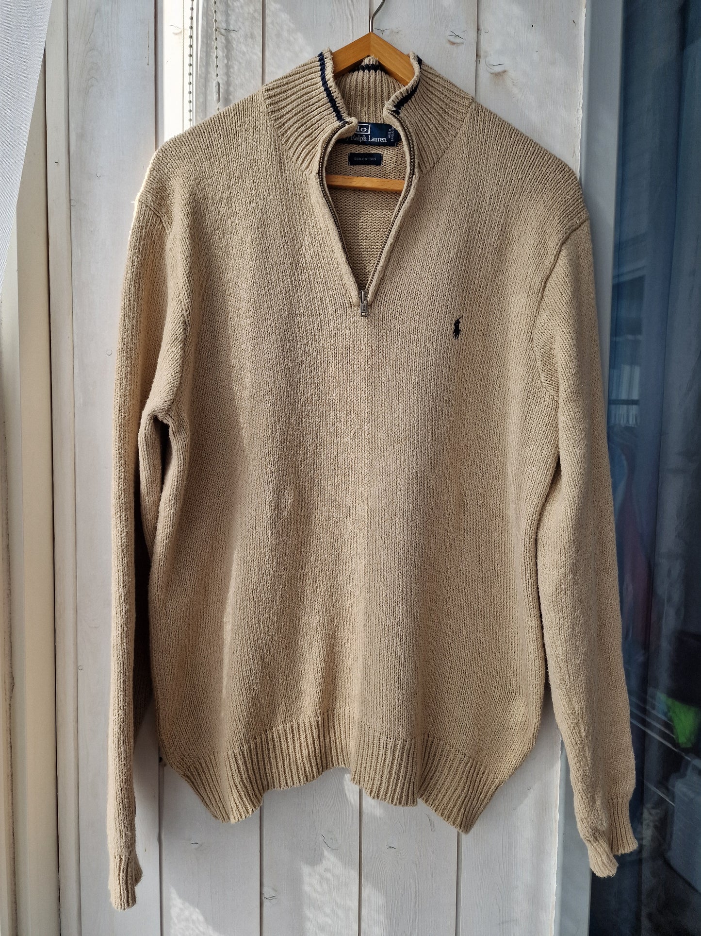 Pull camionneur MIXTE beige en maille épaisse - L/40