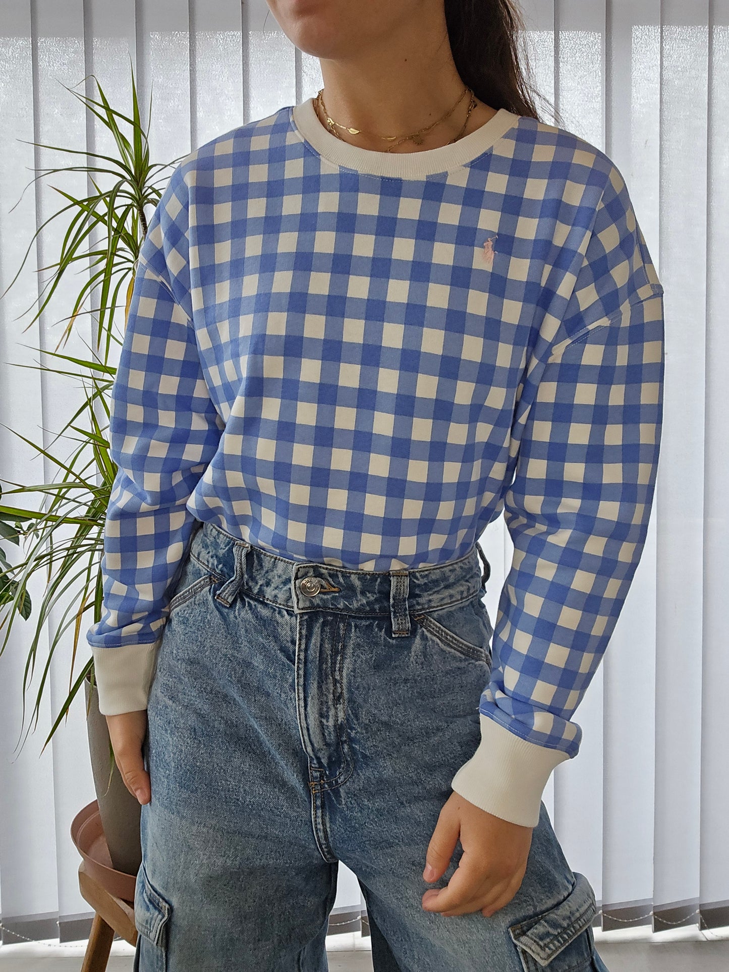 🏷 NEUF : Sweat à carreaux court - XS/34