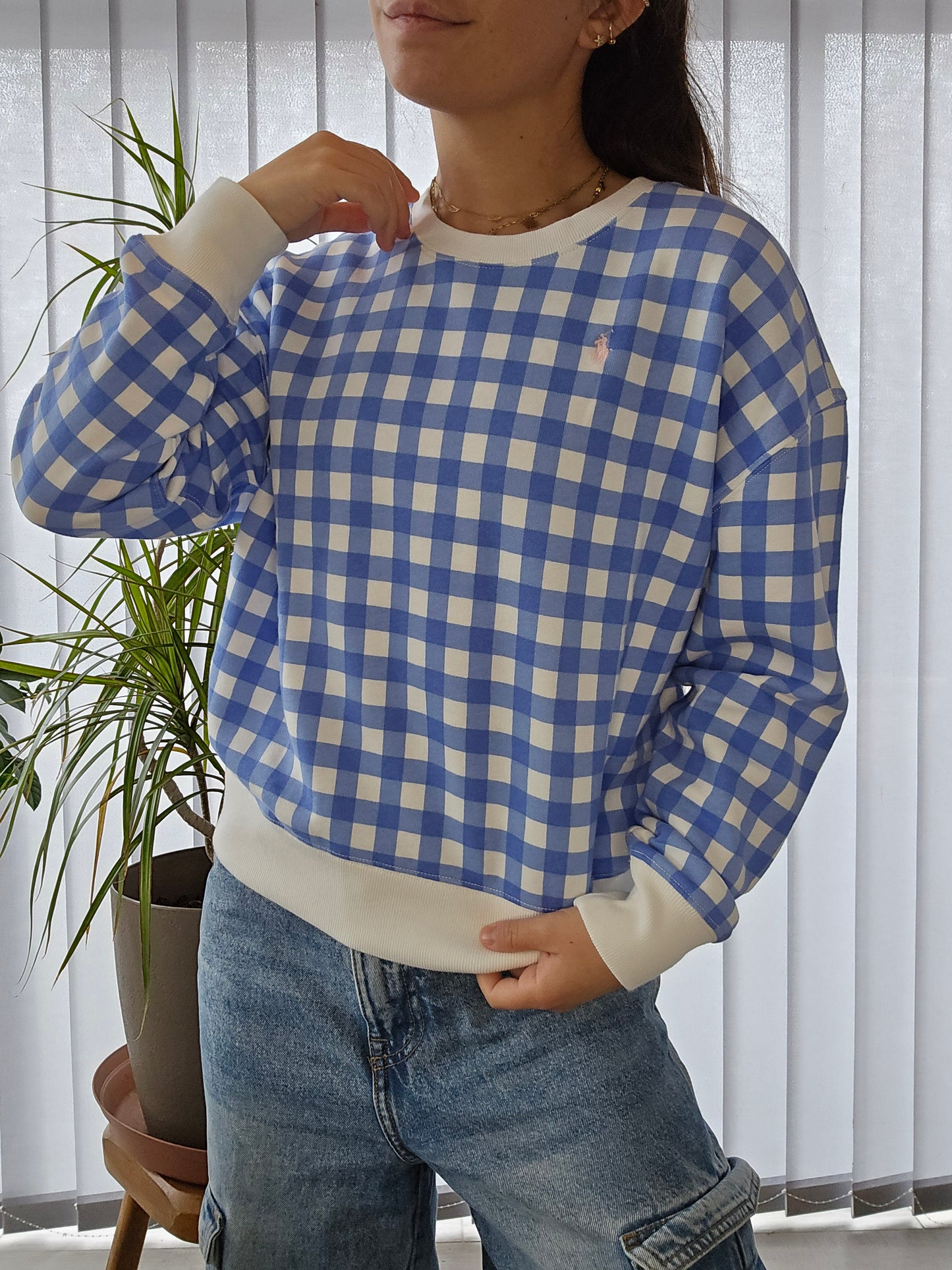 🏷 NEUF : Sweat à carreaux court - XS/34