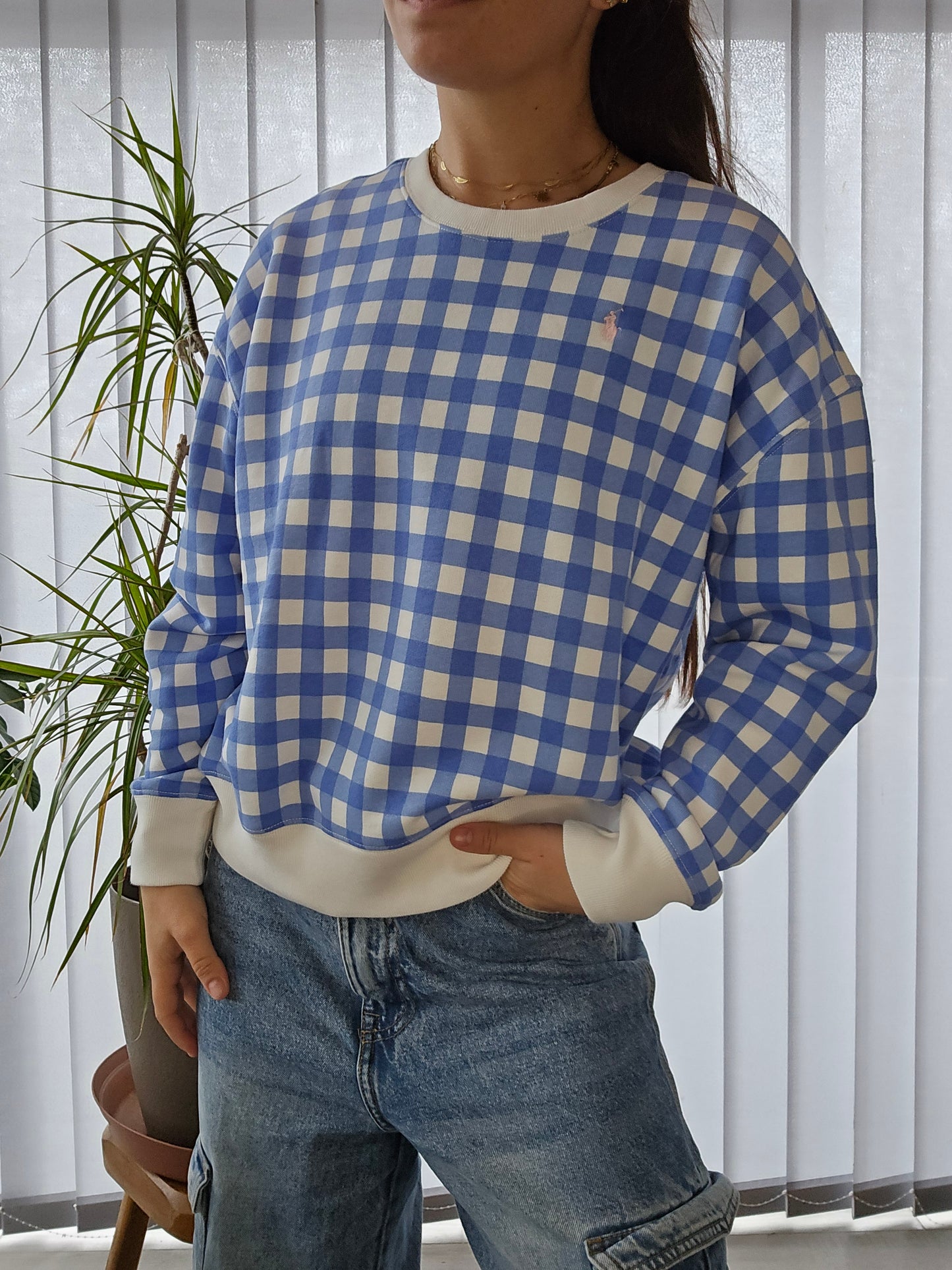 🏷 NEUF : Sweat à carreaux court - XS/34
