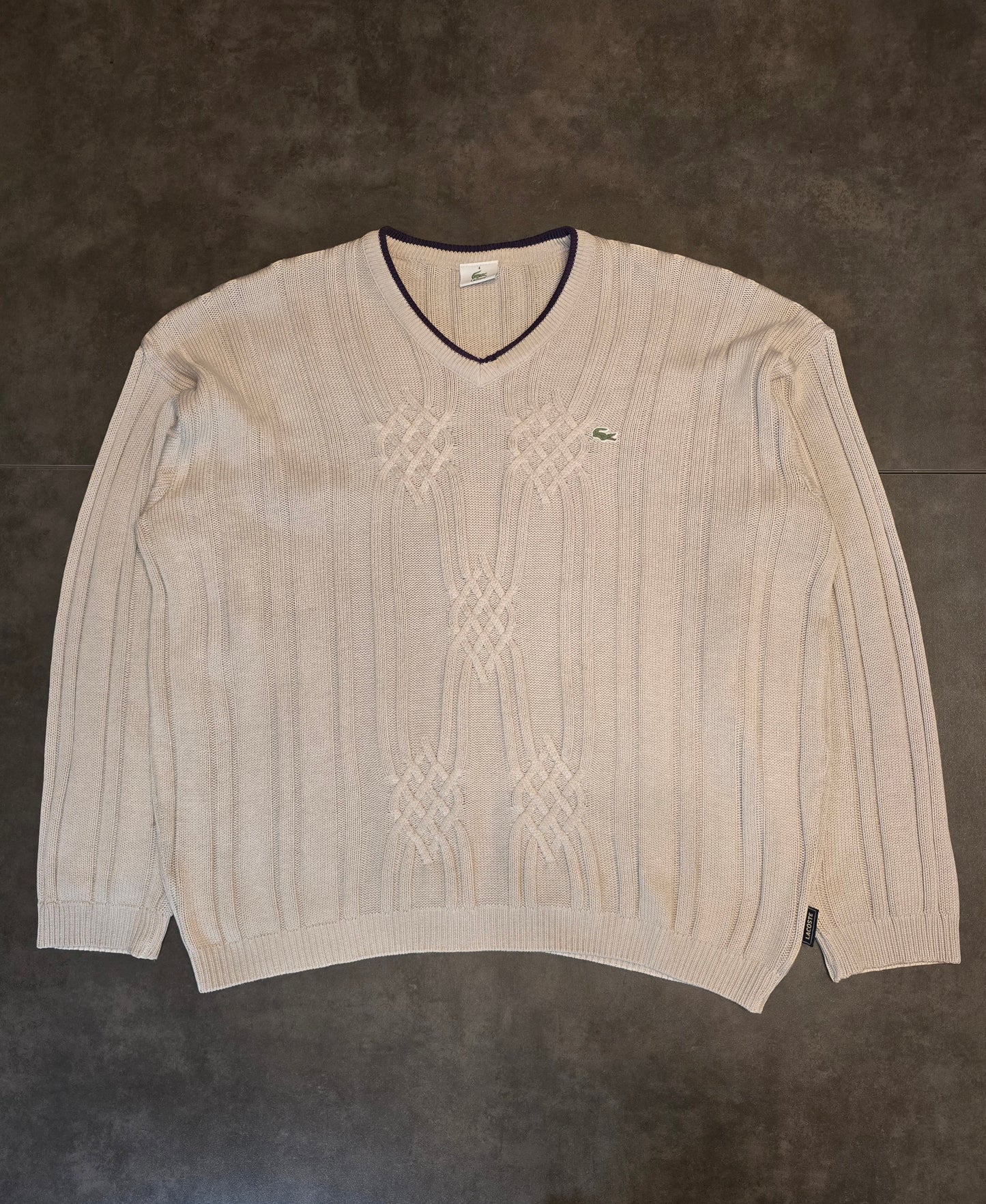 Pull col V gris des années 90' - XL homme