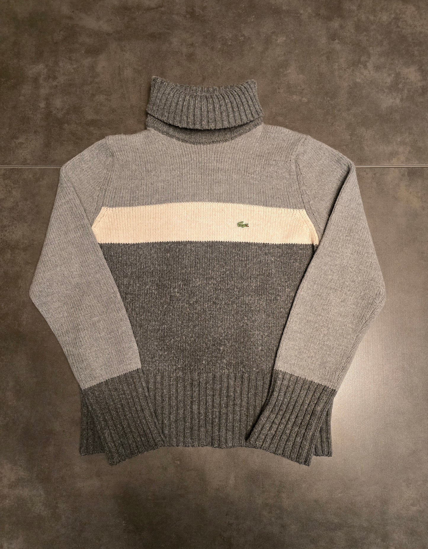 Pull col roulé gris des années 90' fabriqué en Espagne - XS/34