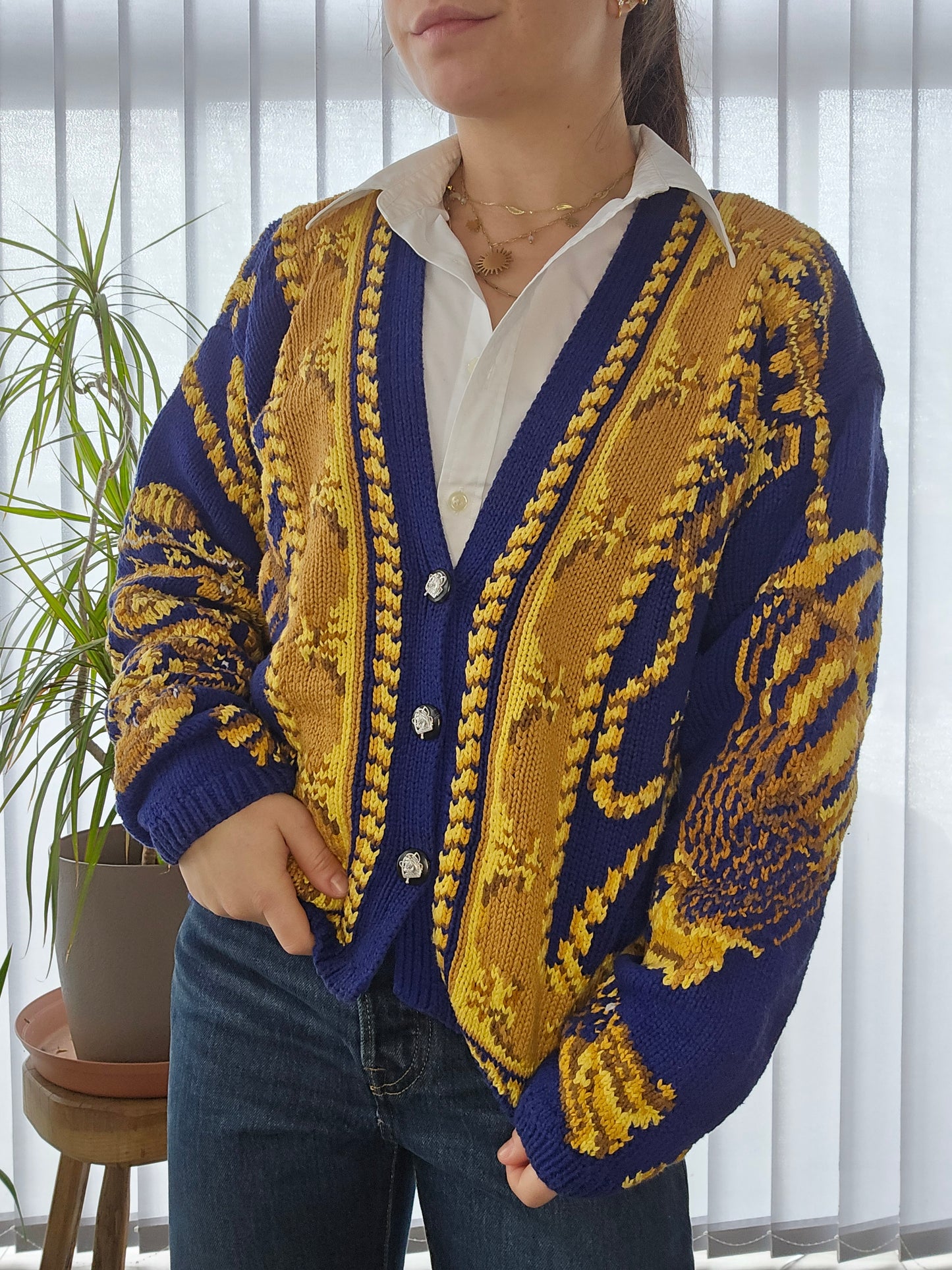 Cardigan en grosse maille à motifs - M/38