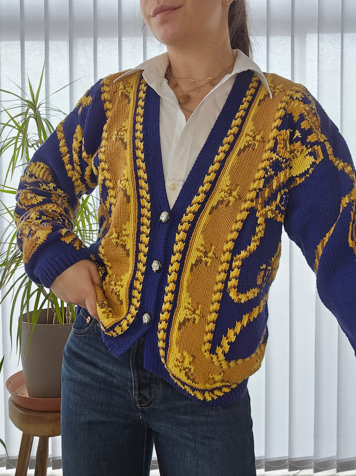 Cardigan en grosse maille à motifs - M/38