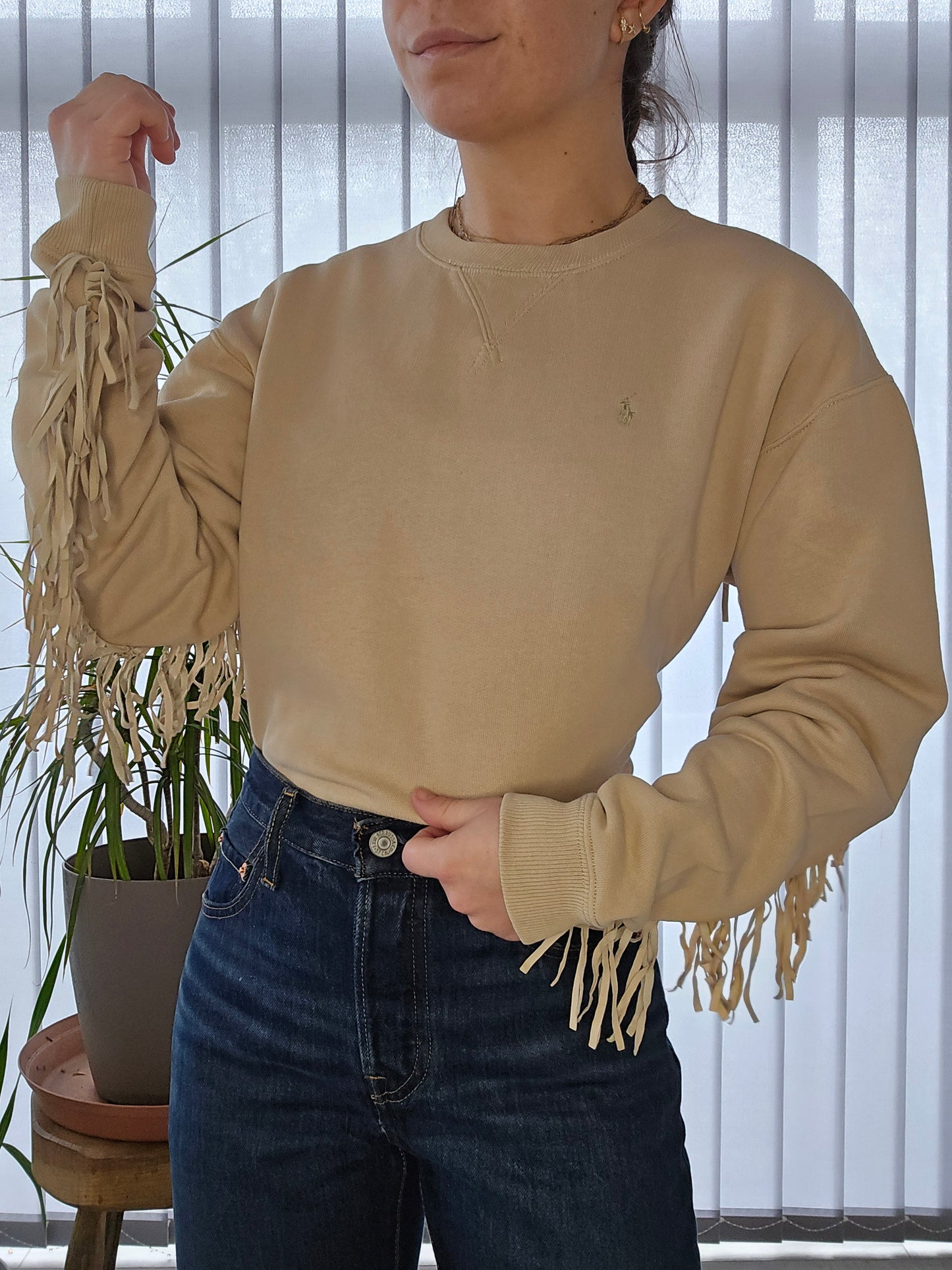 Sweat camel à frange - XS/S