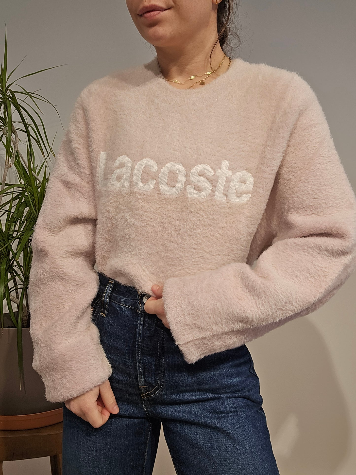 Pull en moumoute douce rose clair - L/XL