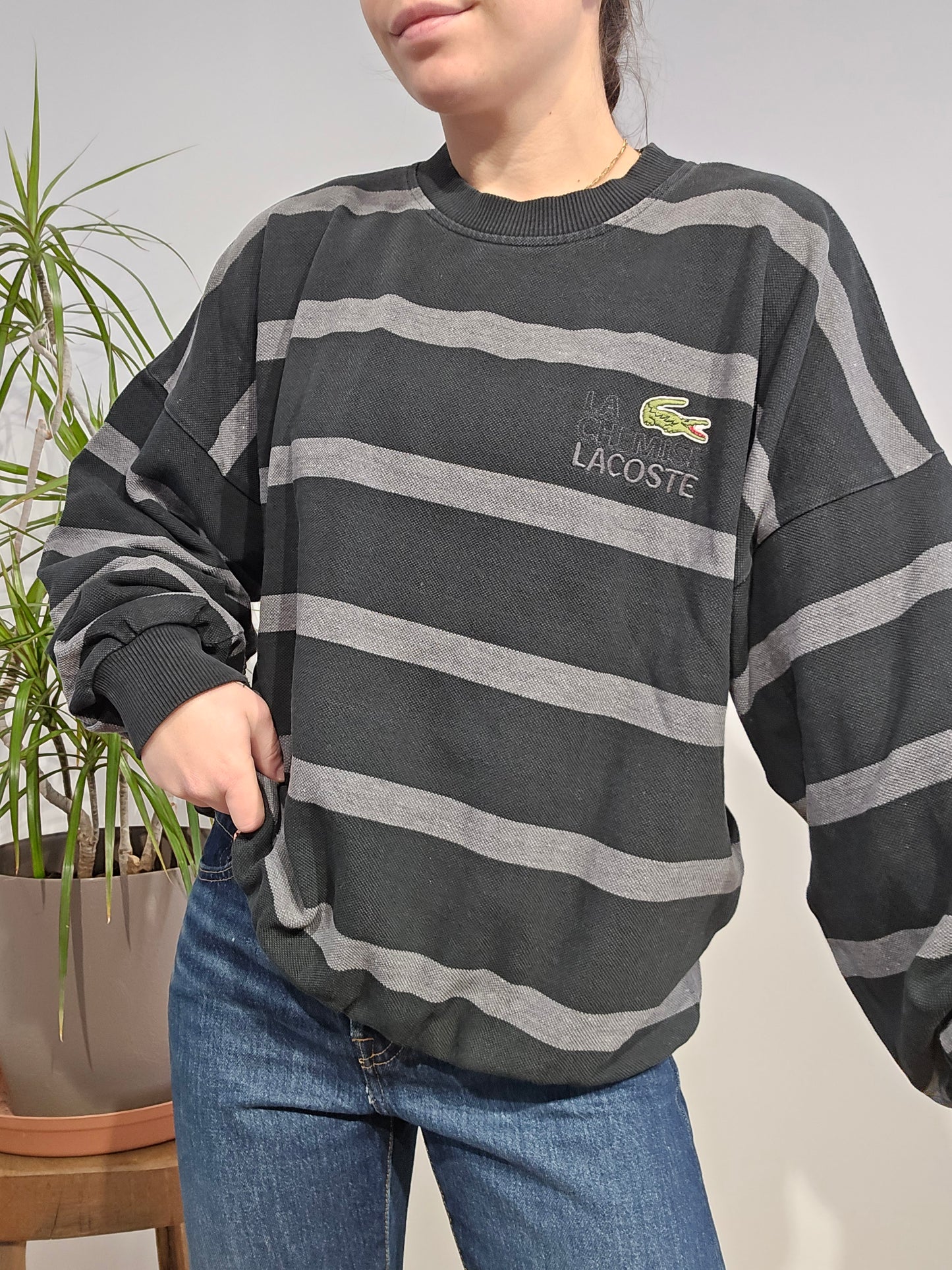 Sweat à rayures collection "La chemise Lacoste" - L femme / M homme