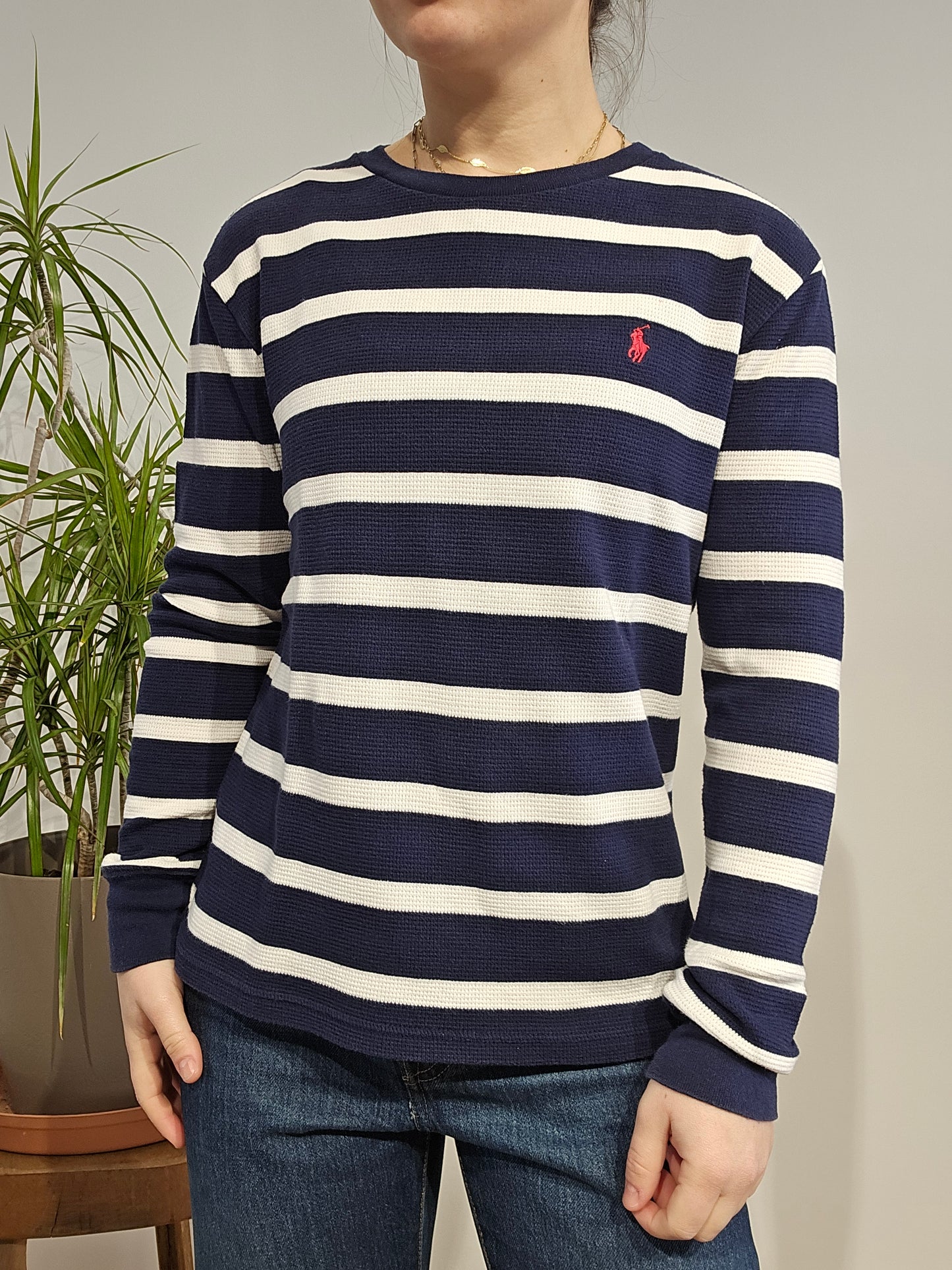 Pull en maille gaufrée marinière - XS/34