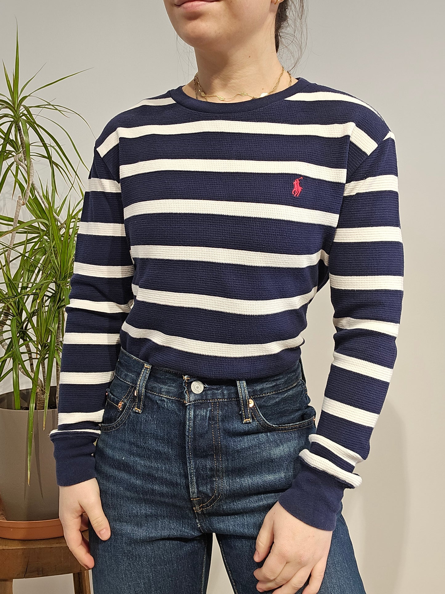 Pull en maille gaufrée marinière - XS/34