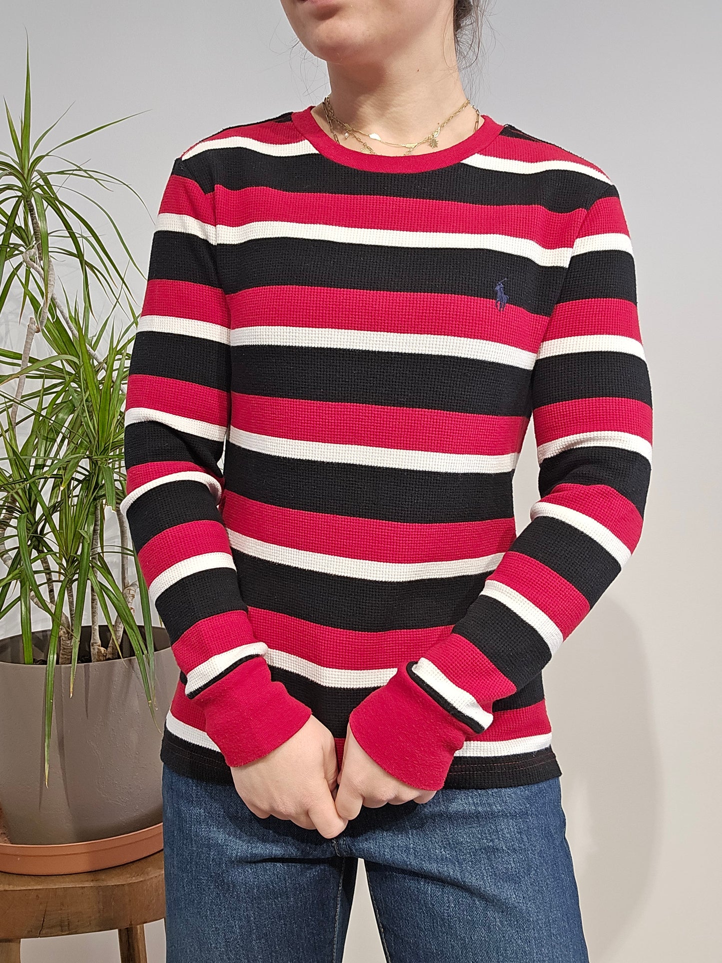 Pull en maille gaufrée à rayures - XS/34