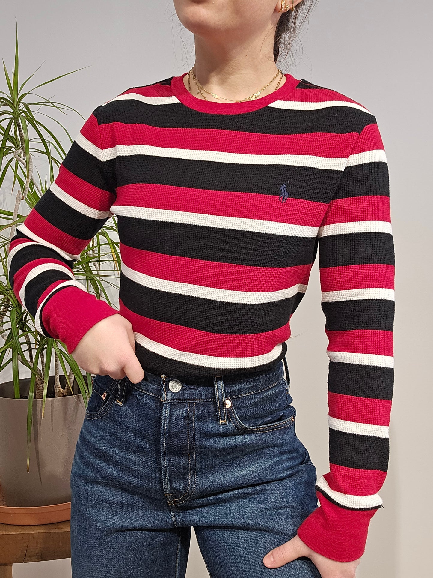 Pull en maille gaufrée à rayures - XS/34