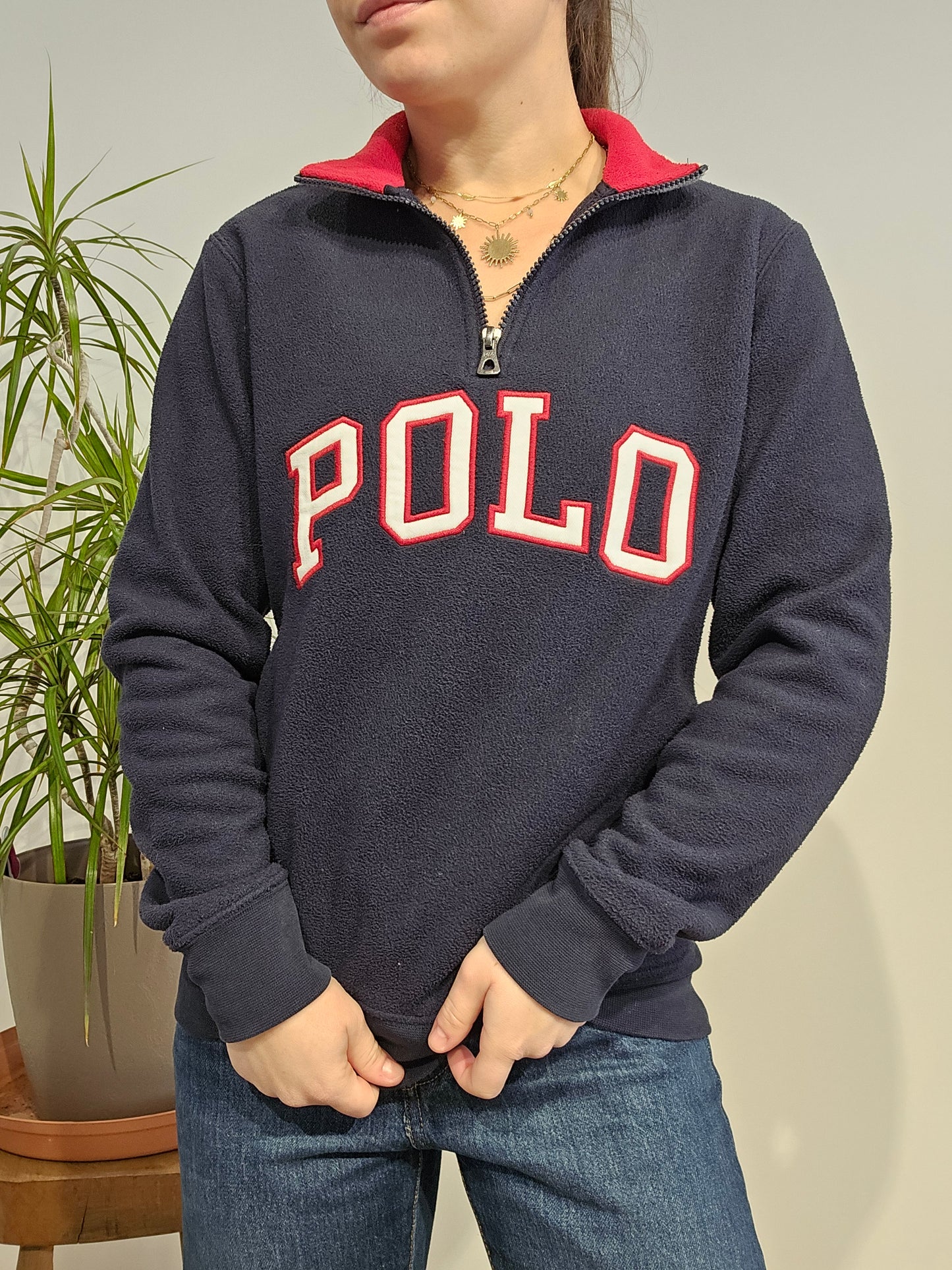 Pull camionneur en polaire marine "polo" - XS/34