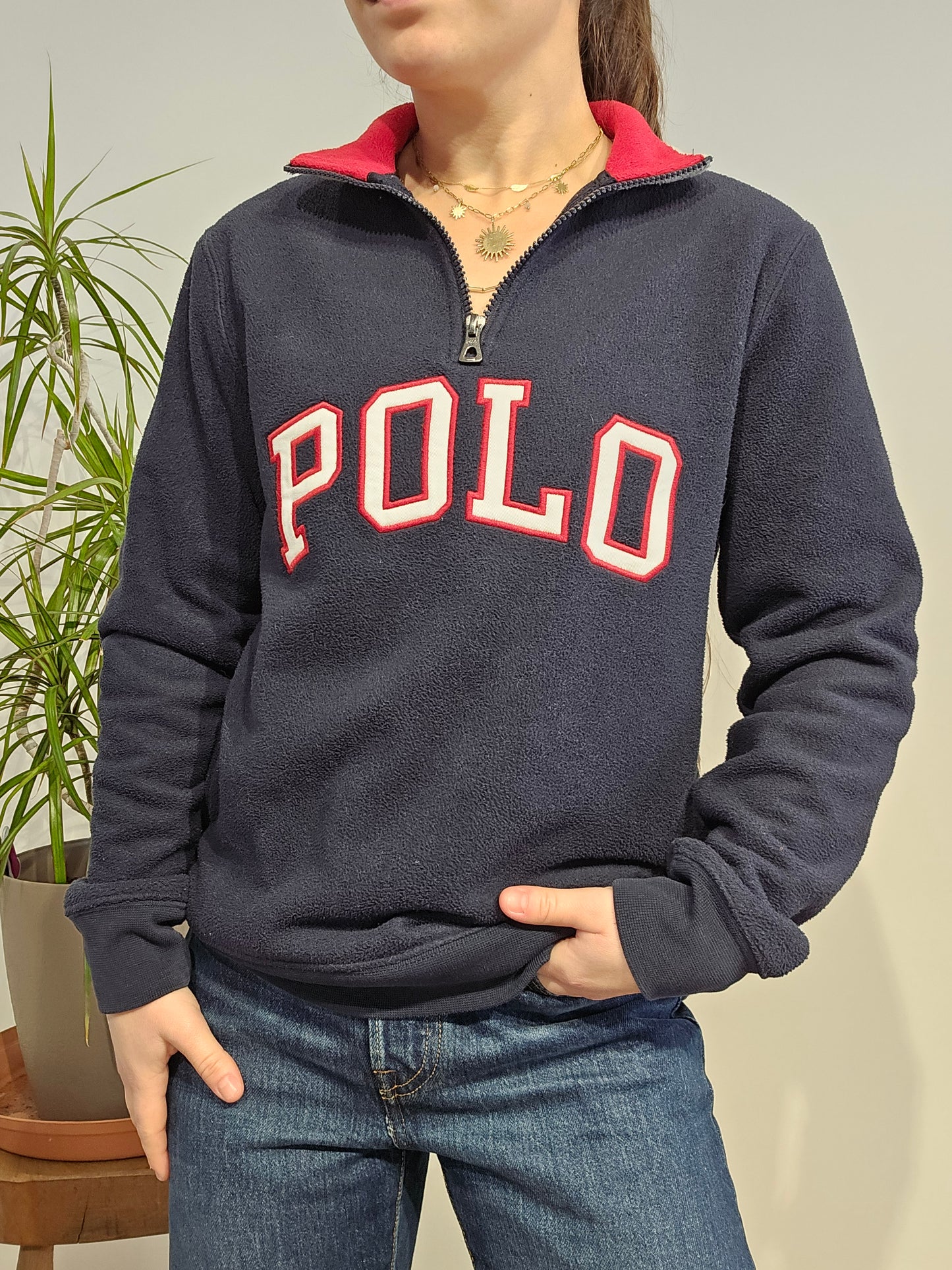 Pull camionneur en polaire marine "polo" - XS/34