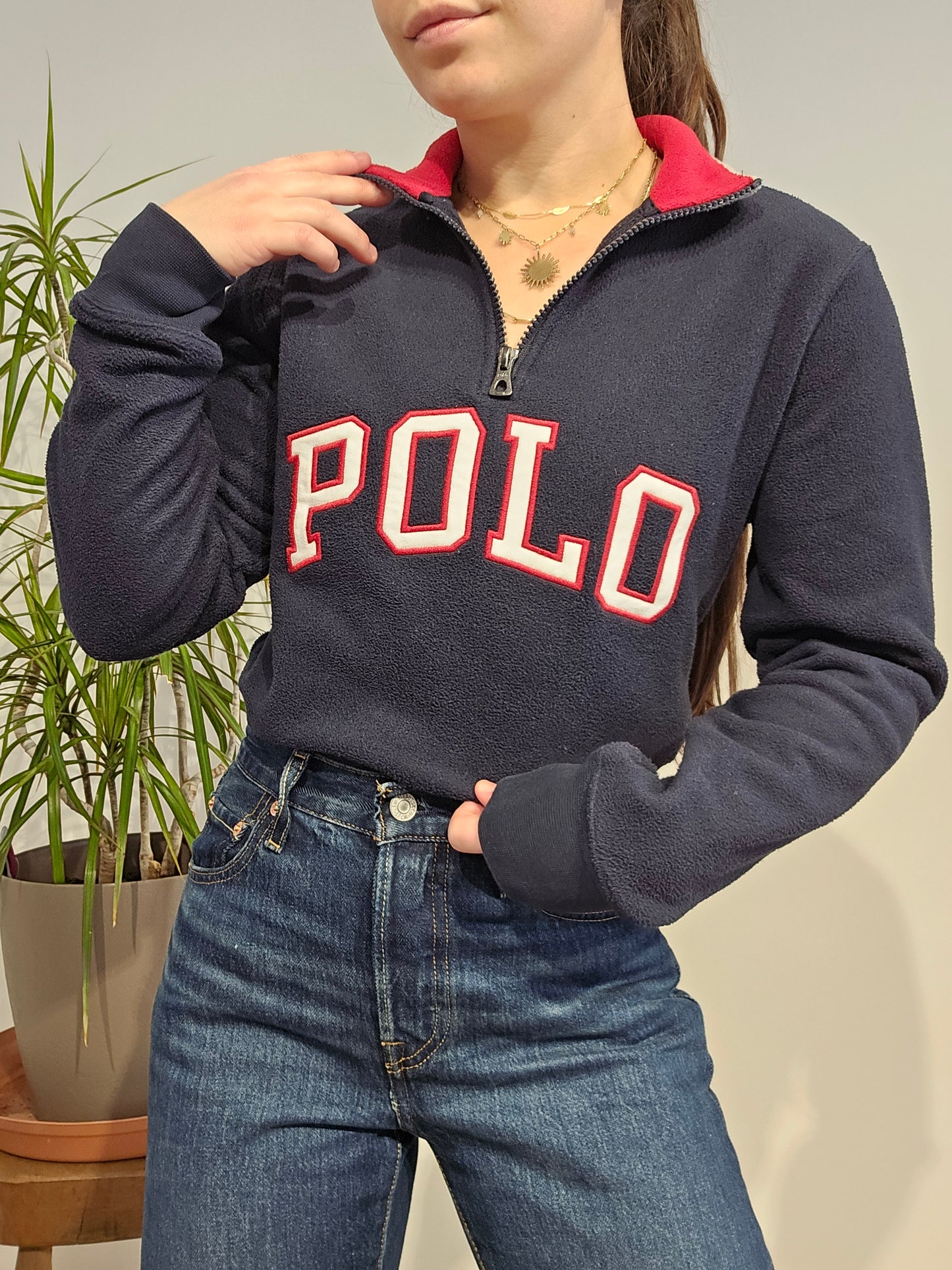 Pull camionneur en polaire marine "polo" - XS/34