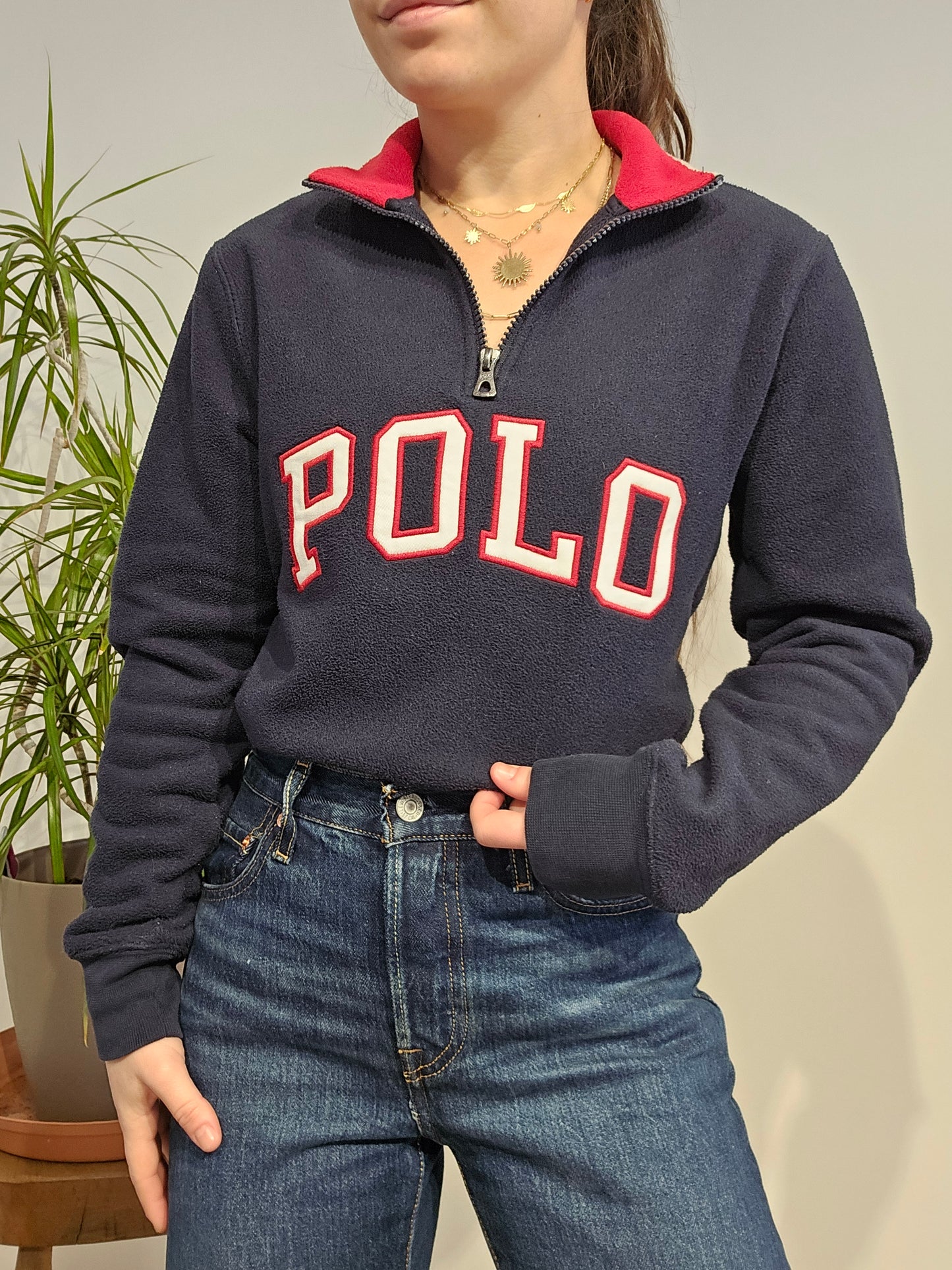Pull camionneur en polaire marine "polo" - XS/34