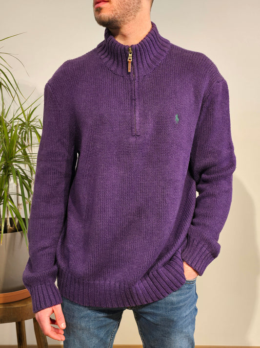 Pull camionneur en maille violet - L/XL