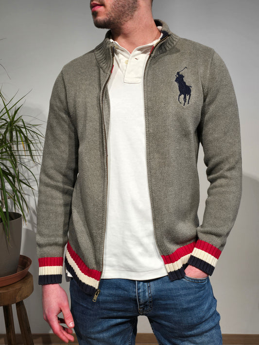 Veste en maille grise - S