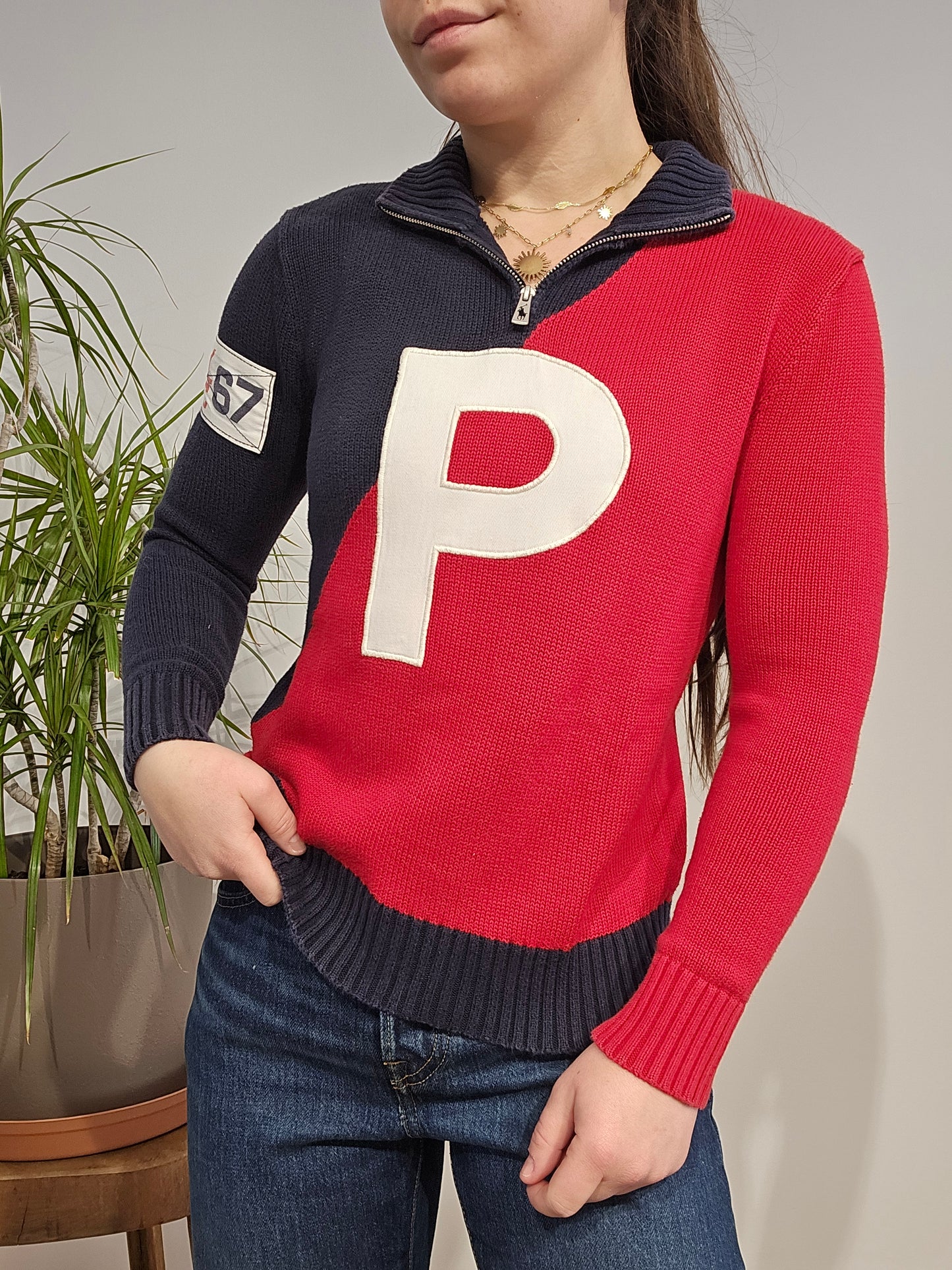 Pull camionneur rouge et noir - XXS/32