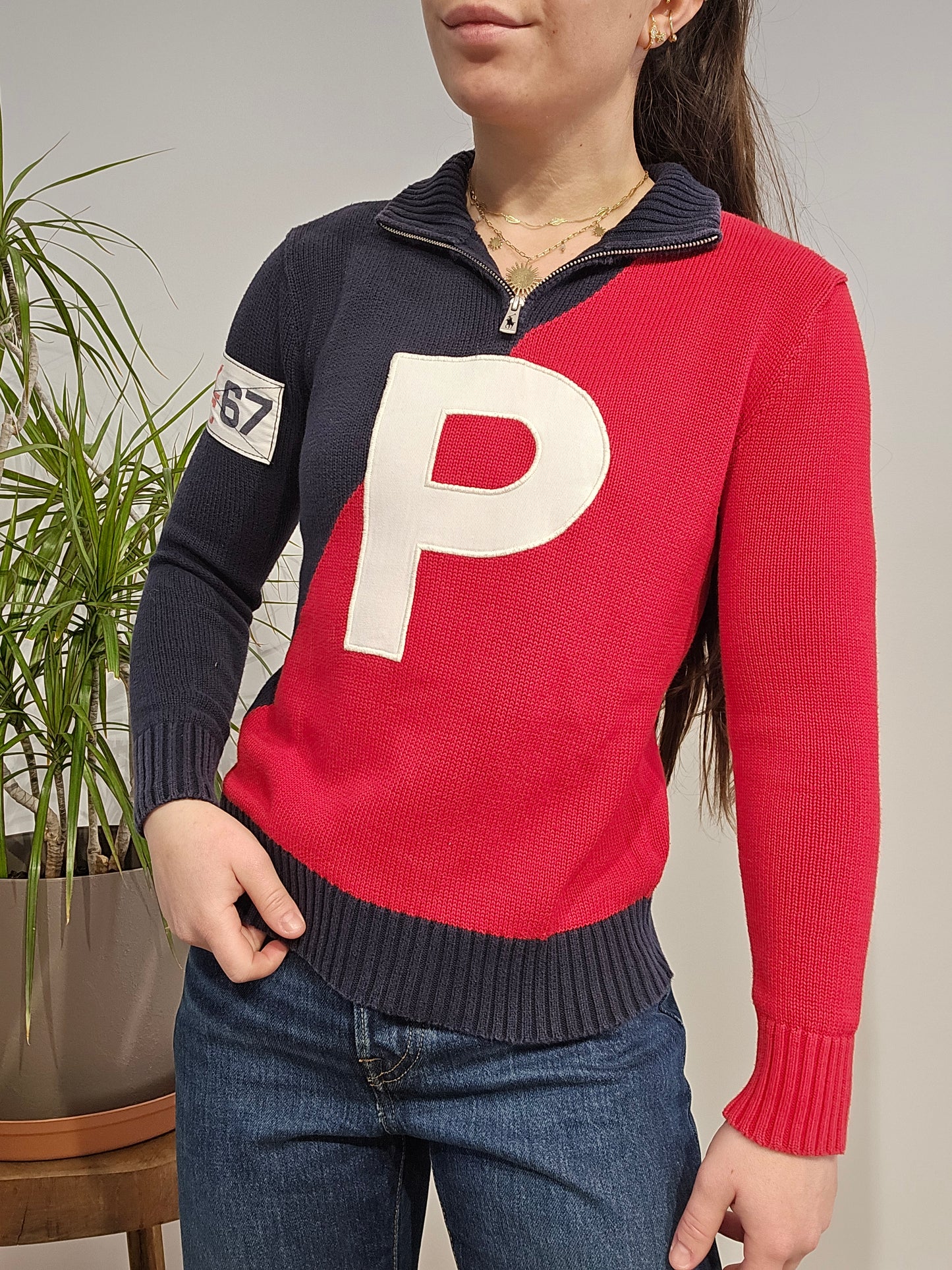 Pull camionneur rouge et noir - XXS/32