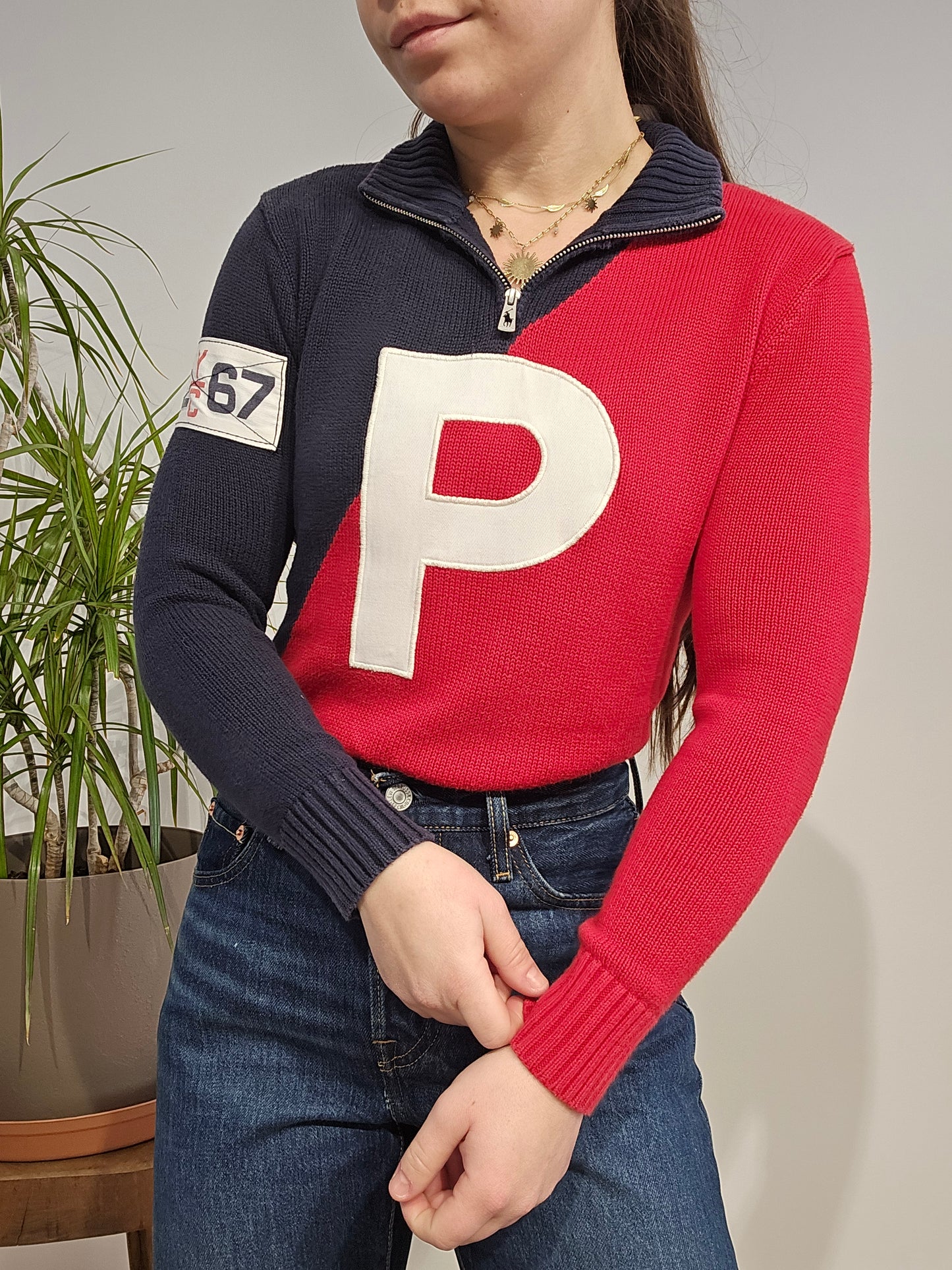Pull camionneur rouge et noir - XXS/32