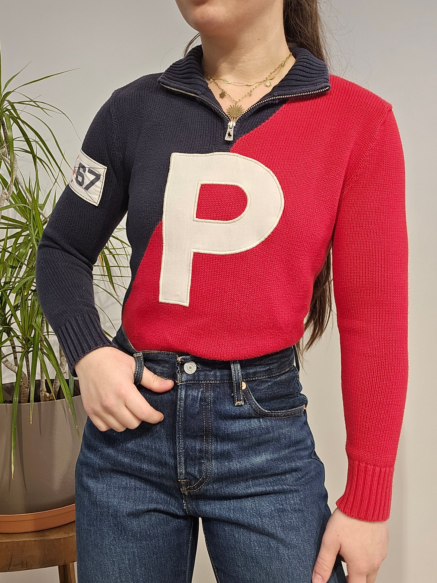 Pull camionneur rouge et noir - XXS/32