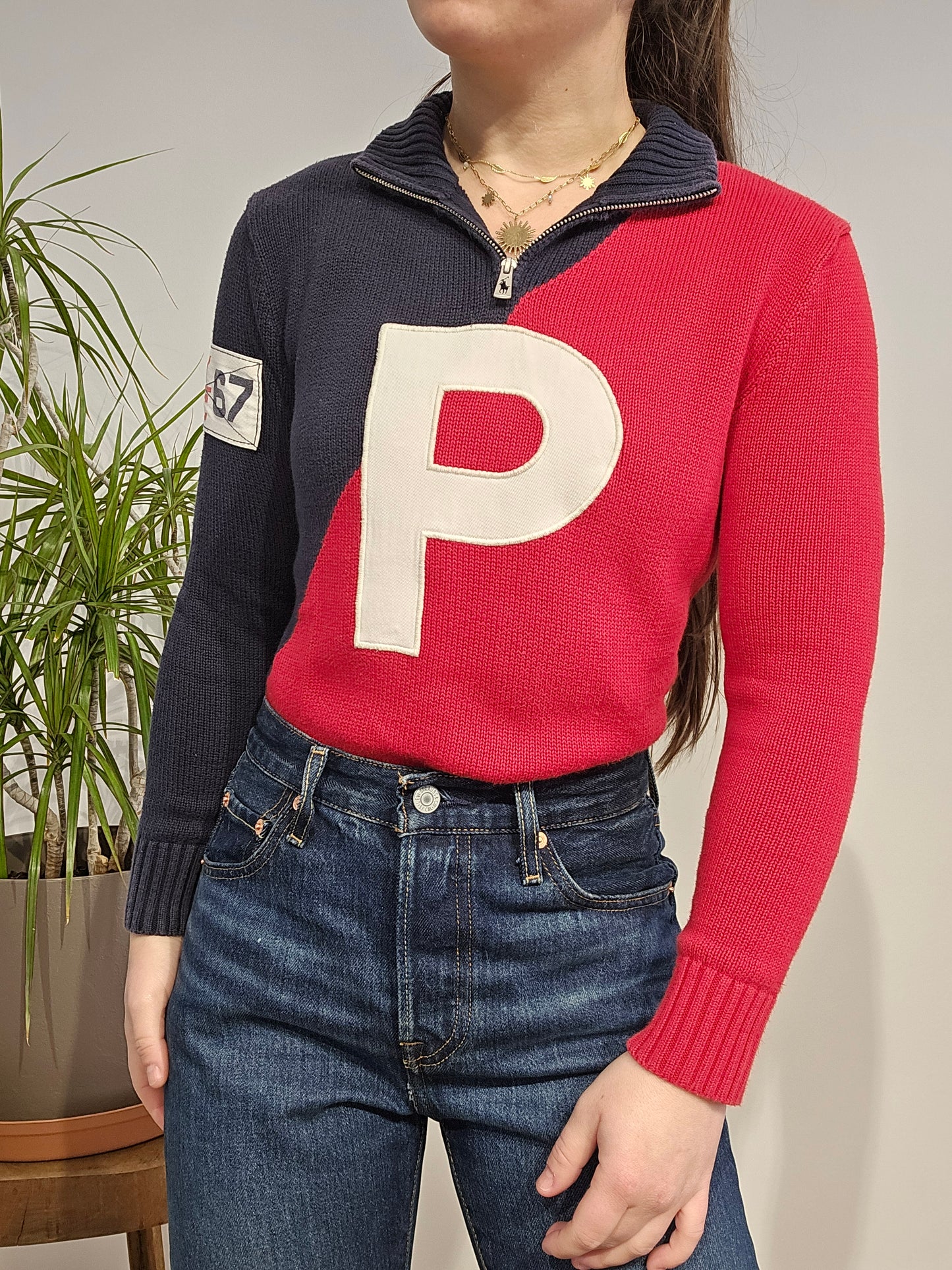 Pull camionneur rouge et noir - XXS/32