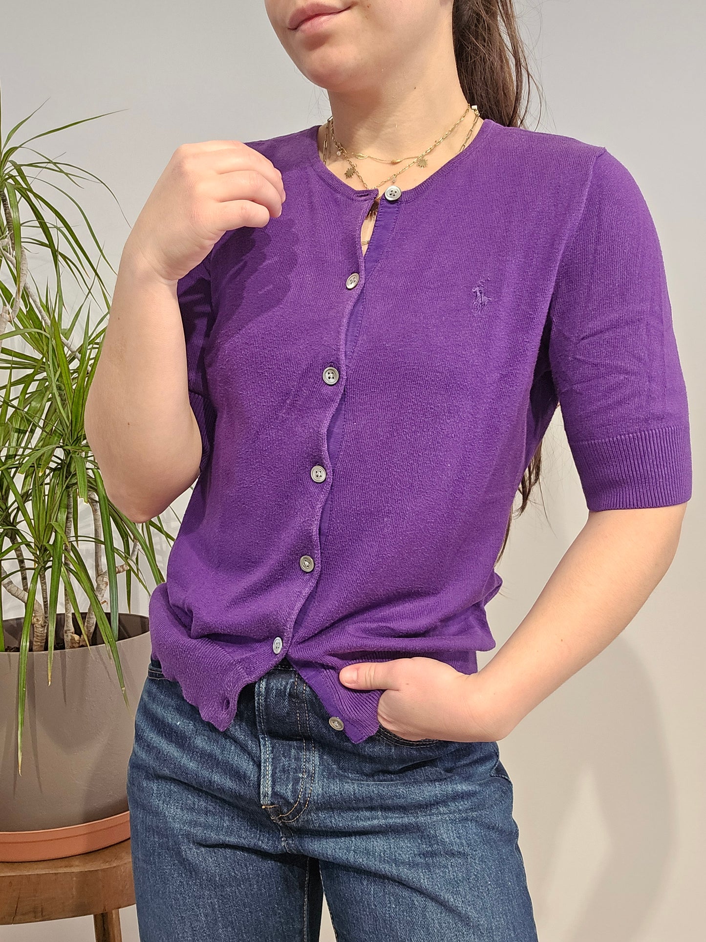 Cardigan à manches courtes violet - S/36