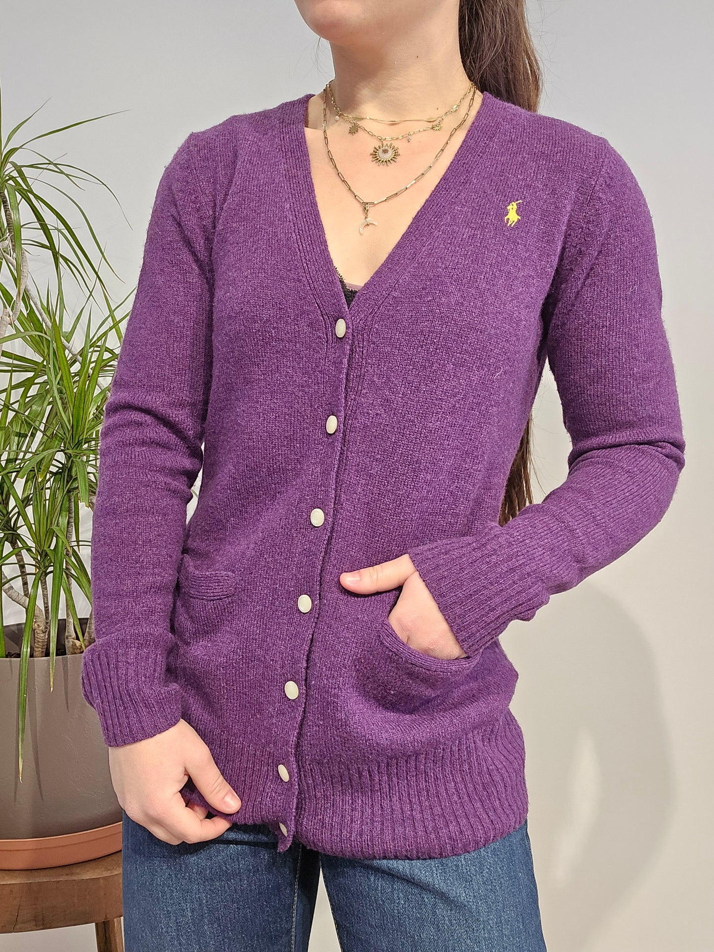Cardigan en laine violet - S/36