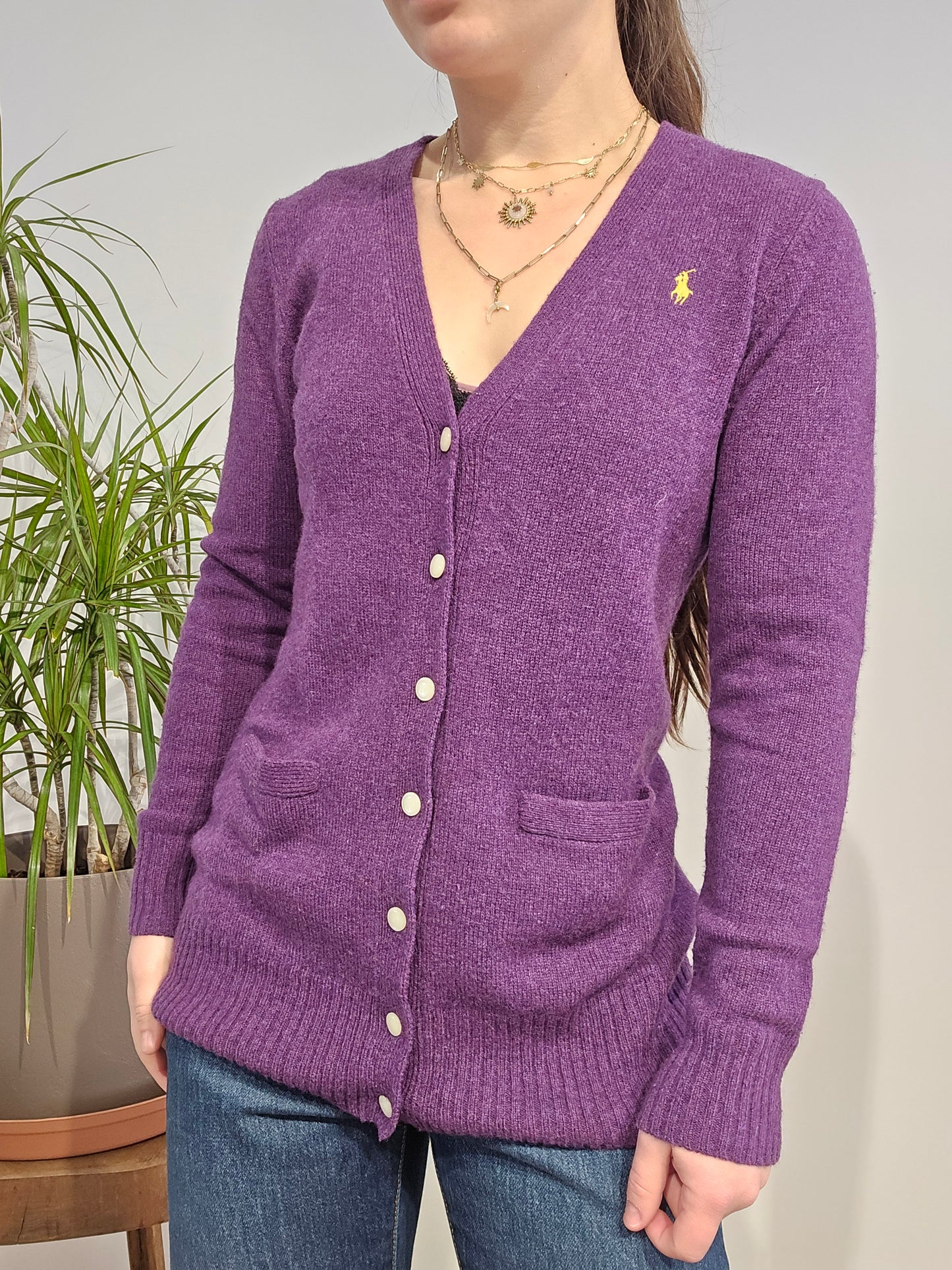 Cardigan en laine violet - S/36