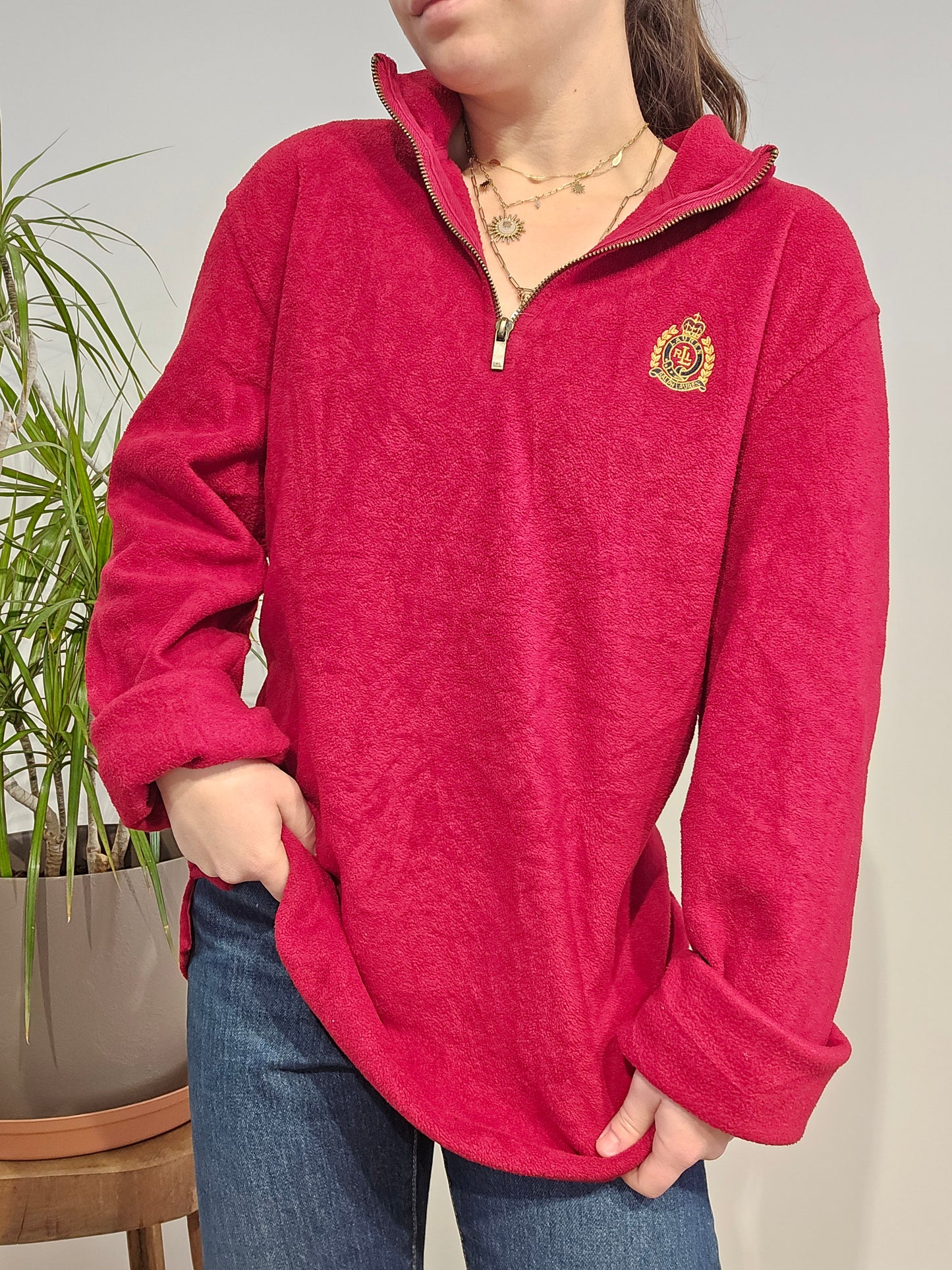 Pull camionneur en polaire rouge - XL/42