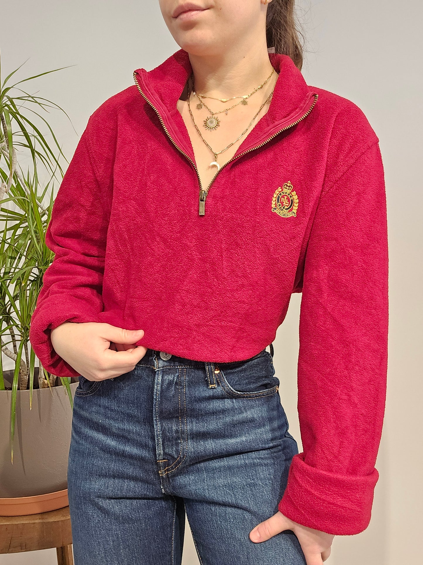 Pull camionneur en polaire rouge - XL/42
