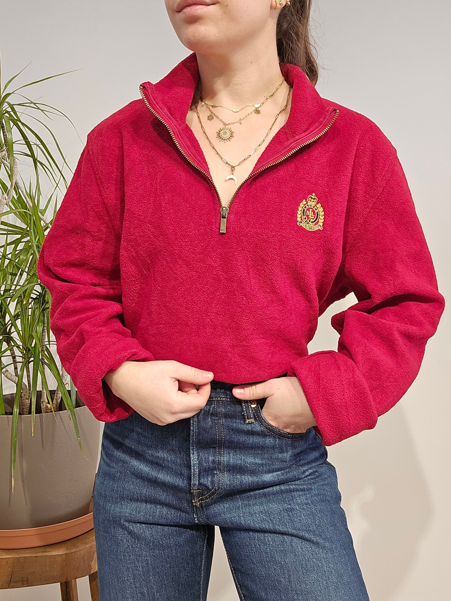 Pull camionneur en polaire rouge - XL/42