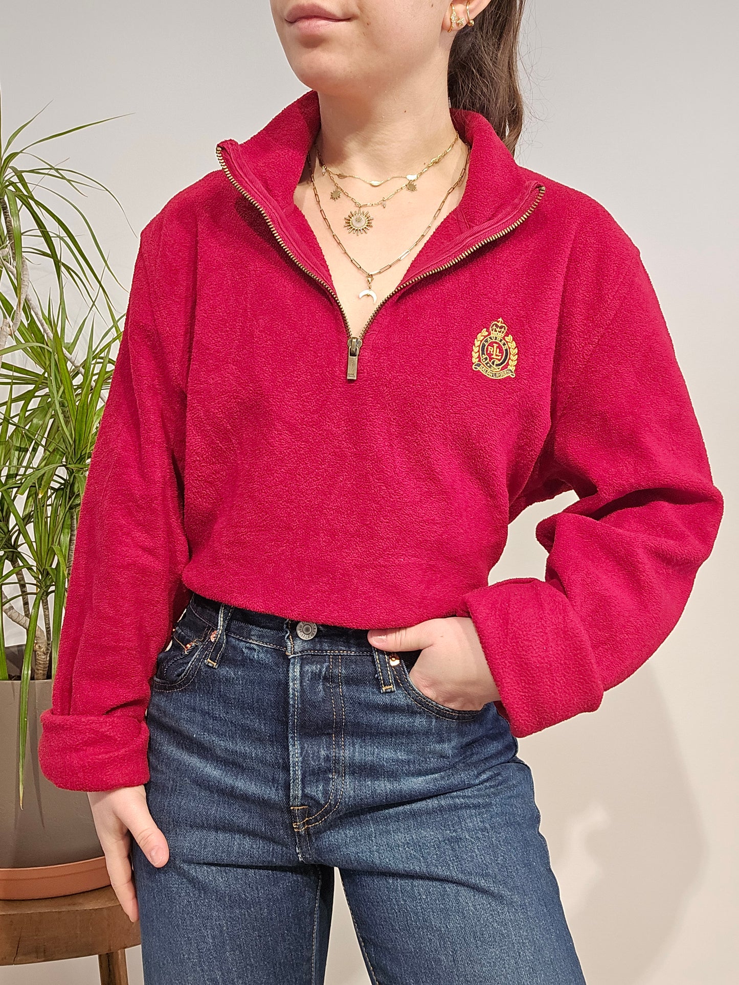 Pull camionneur en polaire rouge - XL/42