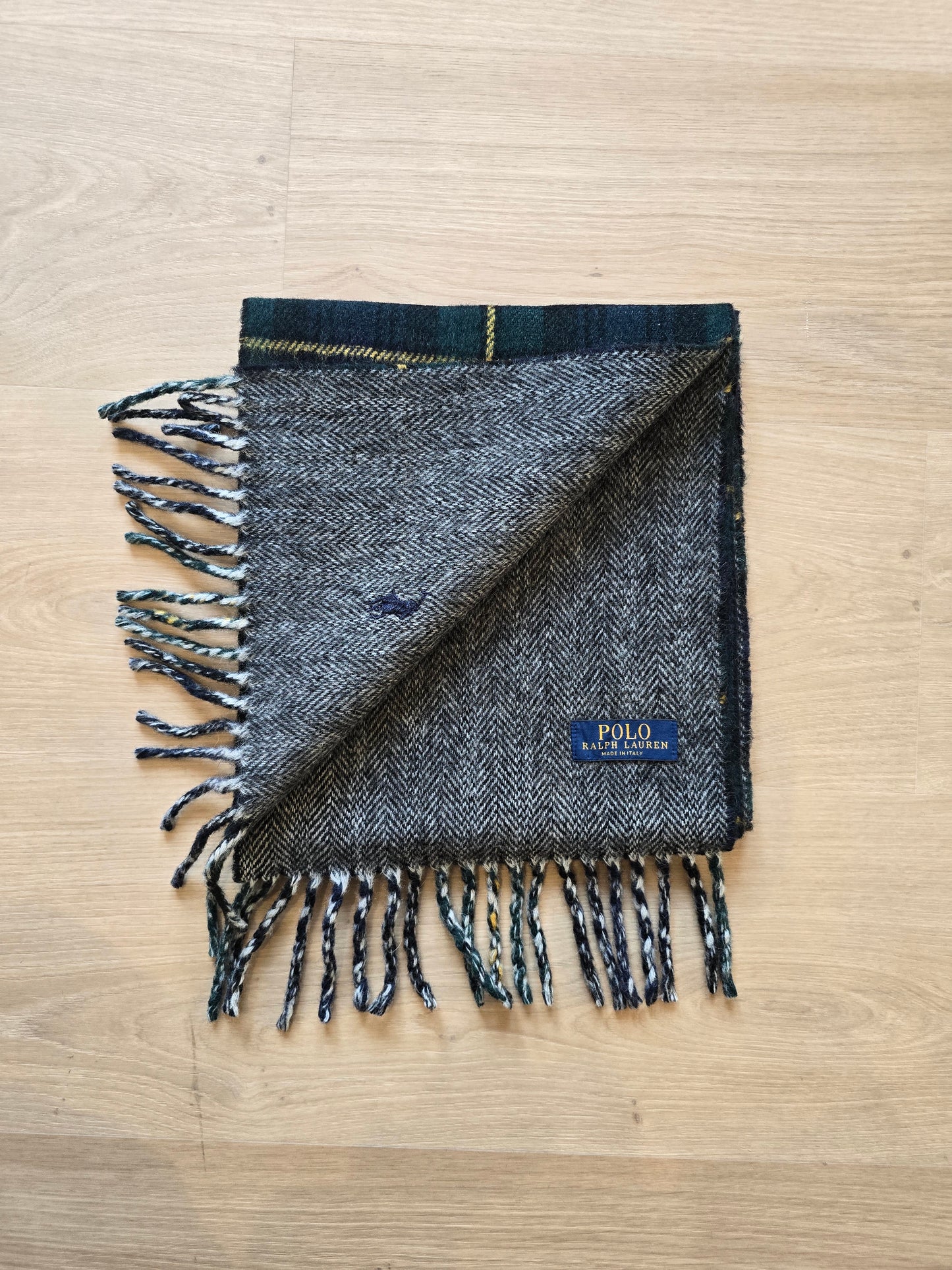 Écharpe en laine écossaise à frange - TU