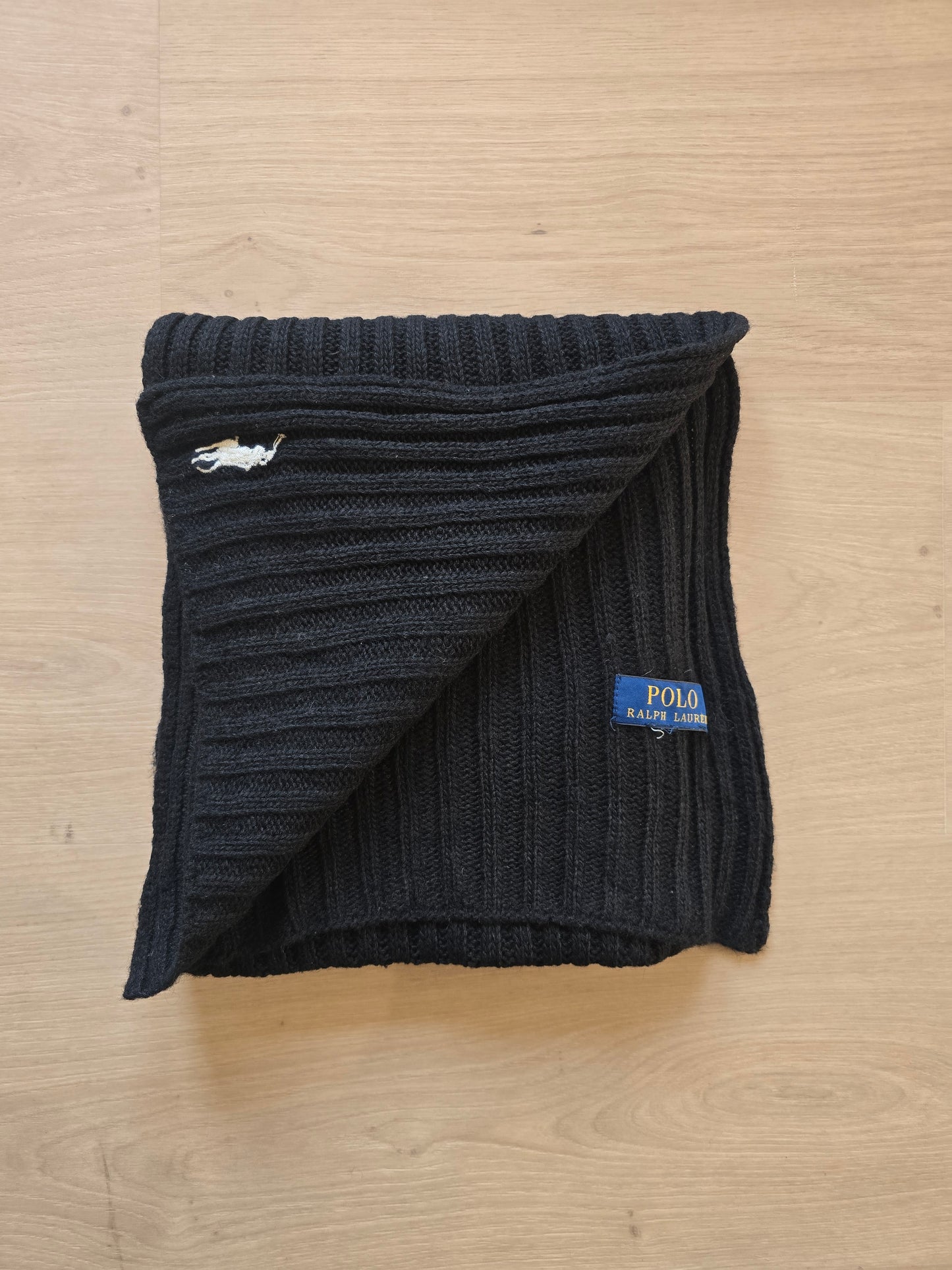 Écharpe en maille côtelée noir - TU