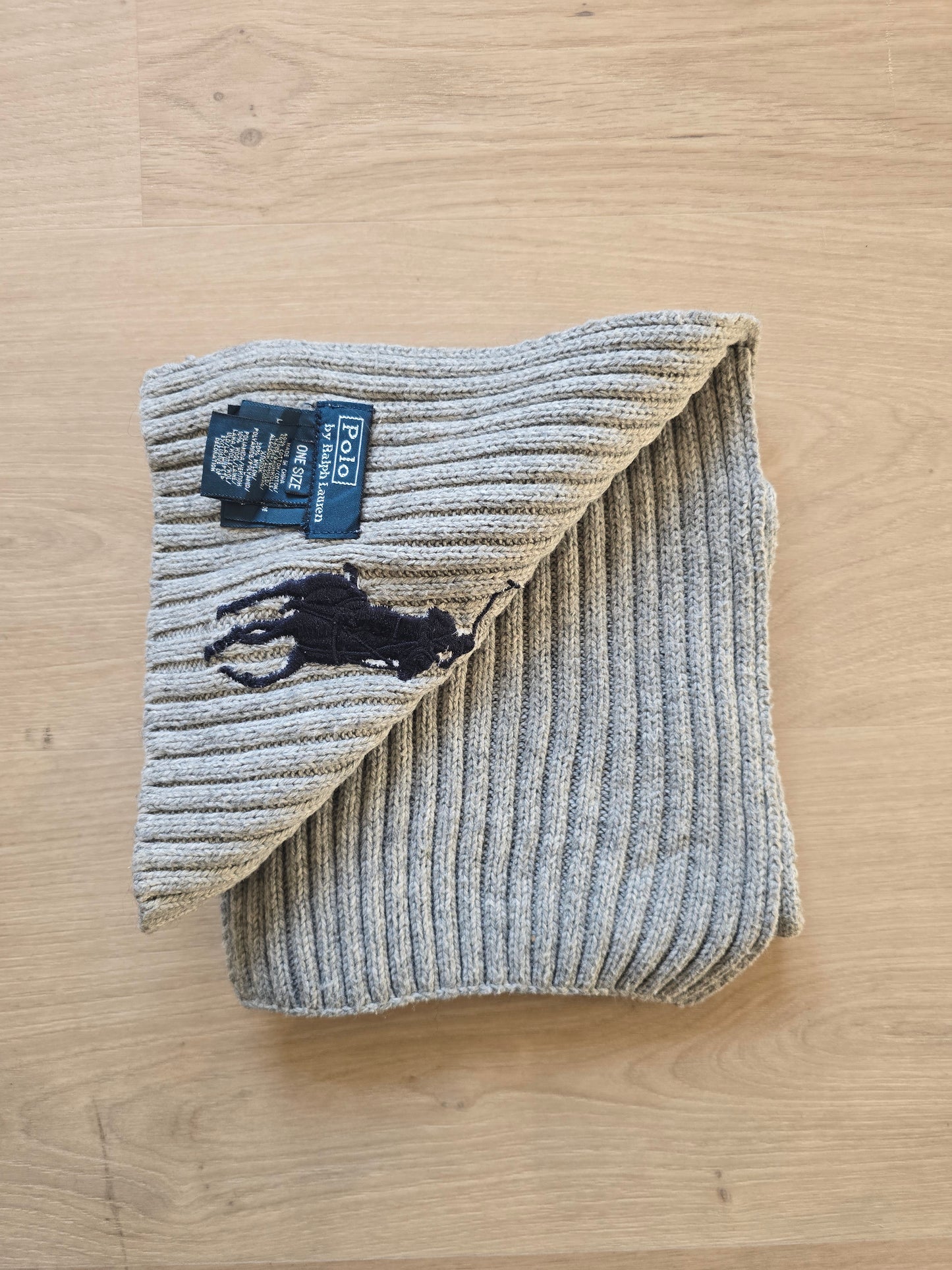 Écharpe en coton côtelé gris - TU