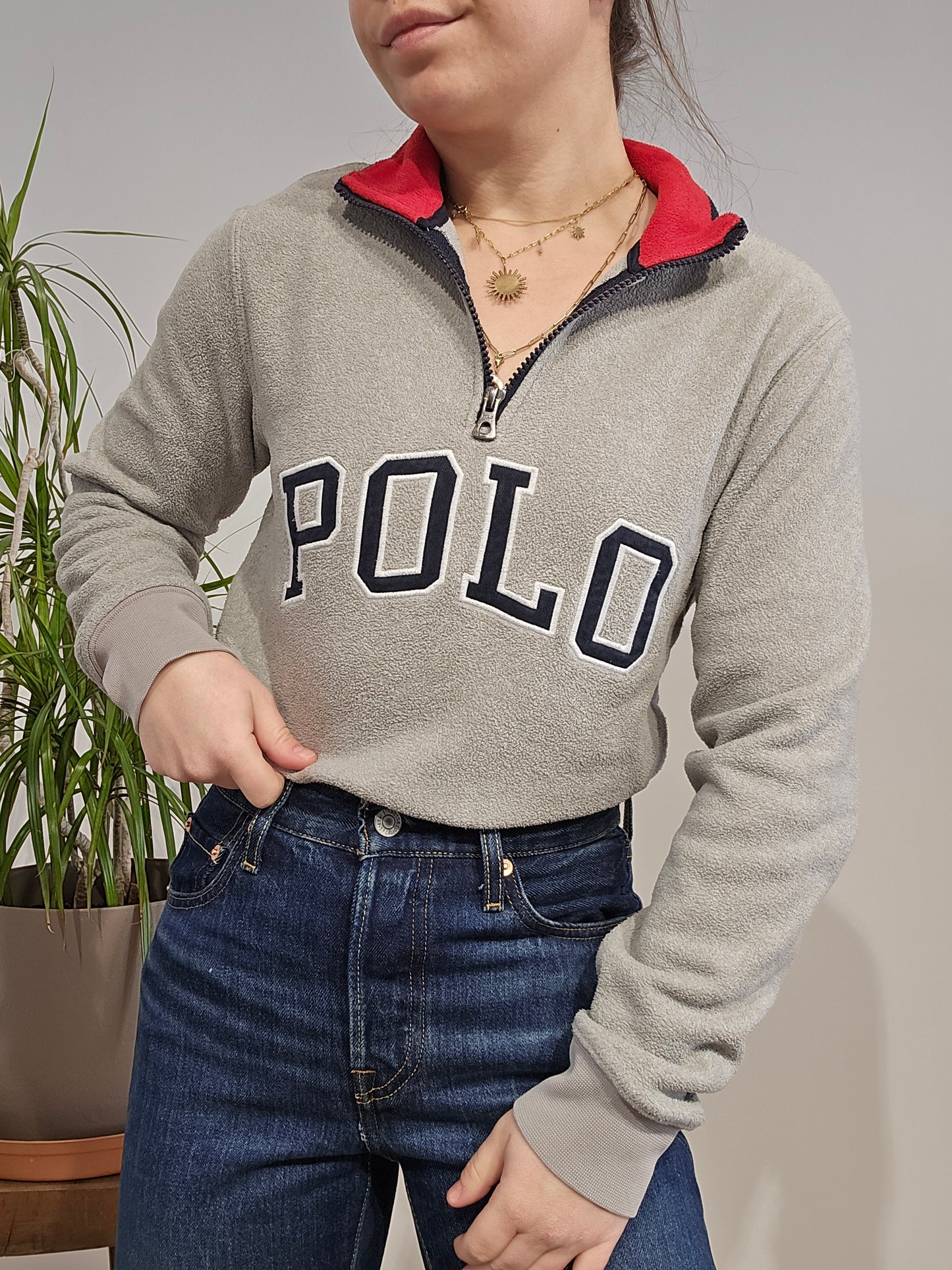 Pull camionneur en polaire gris - XS
