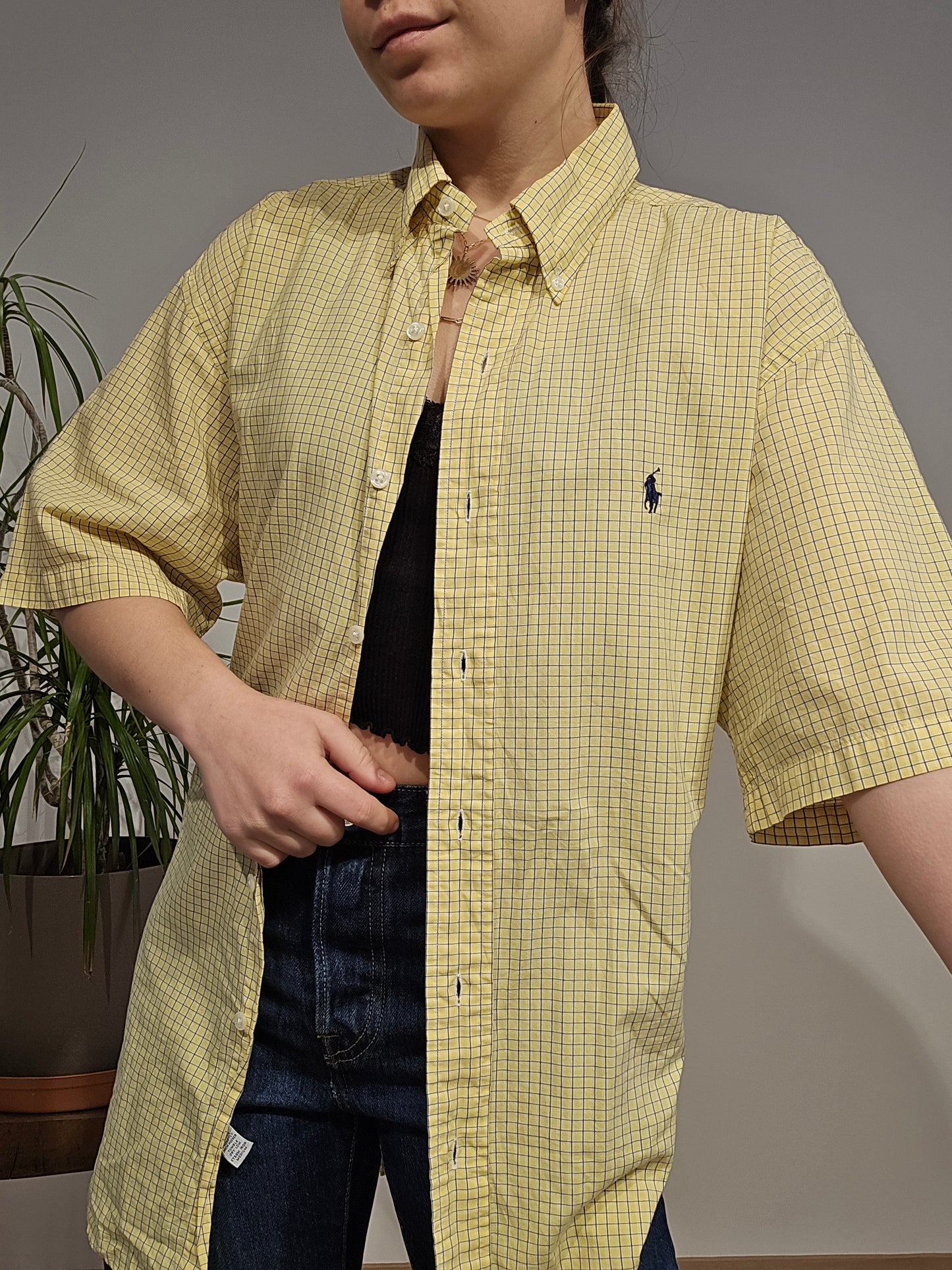 Chemise à manches courtes jaune - M