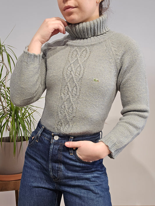 Pull col roule en maille des années 90' - XS