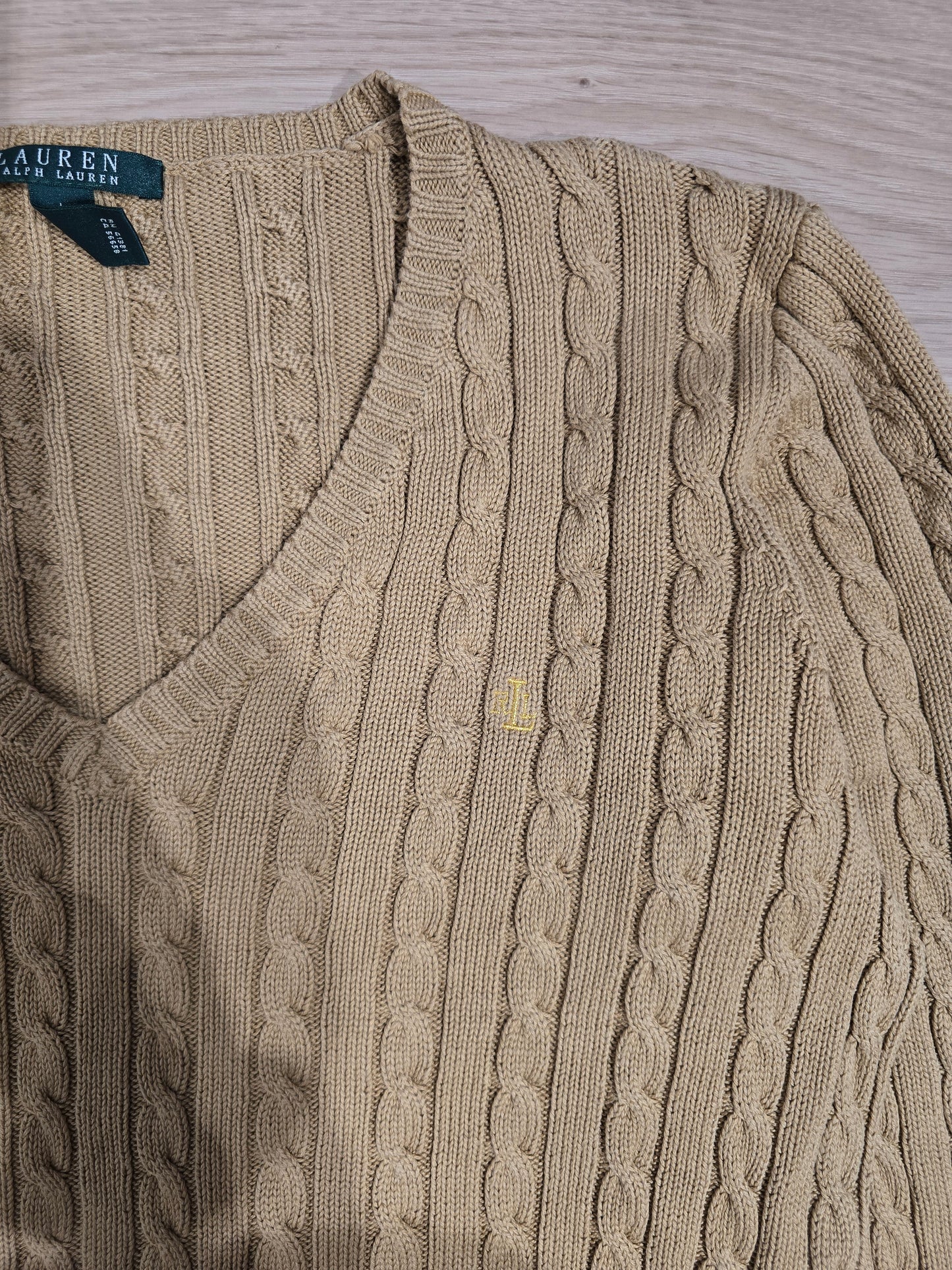 Pull en maille torsadée camel collection RLR - M/L