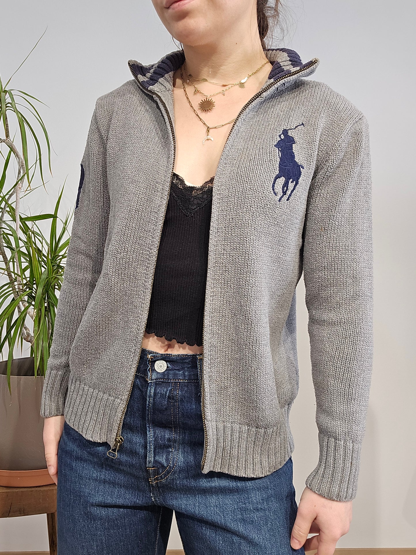 Veste en maille gris - XS