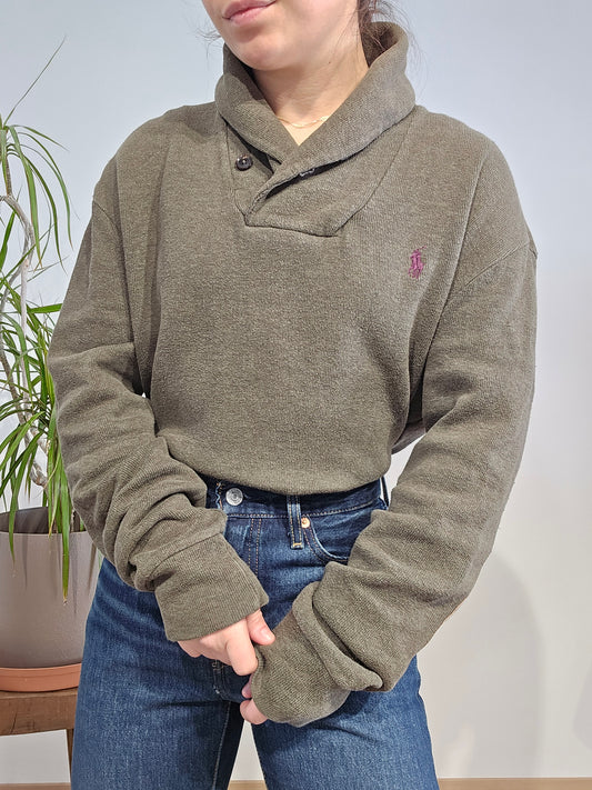 Pull col montant kaki - L