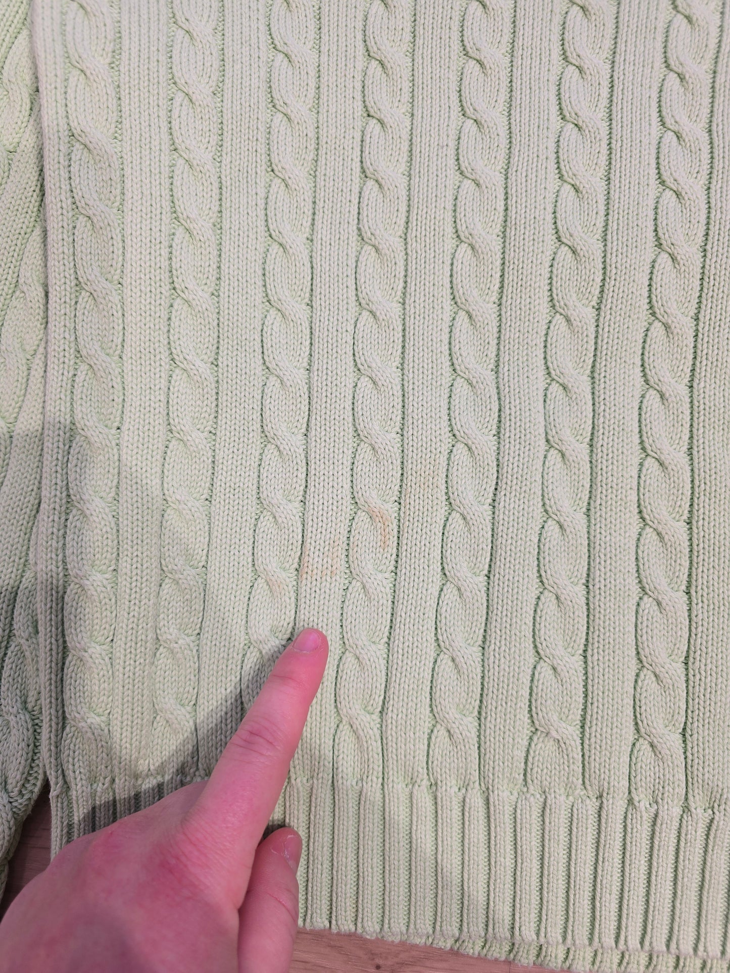 Pull col rond vert clair collection RLR - M