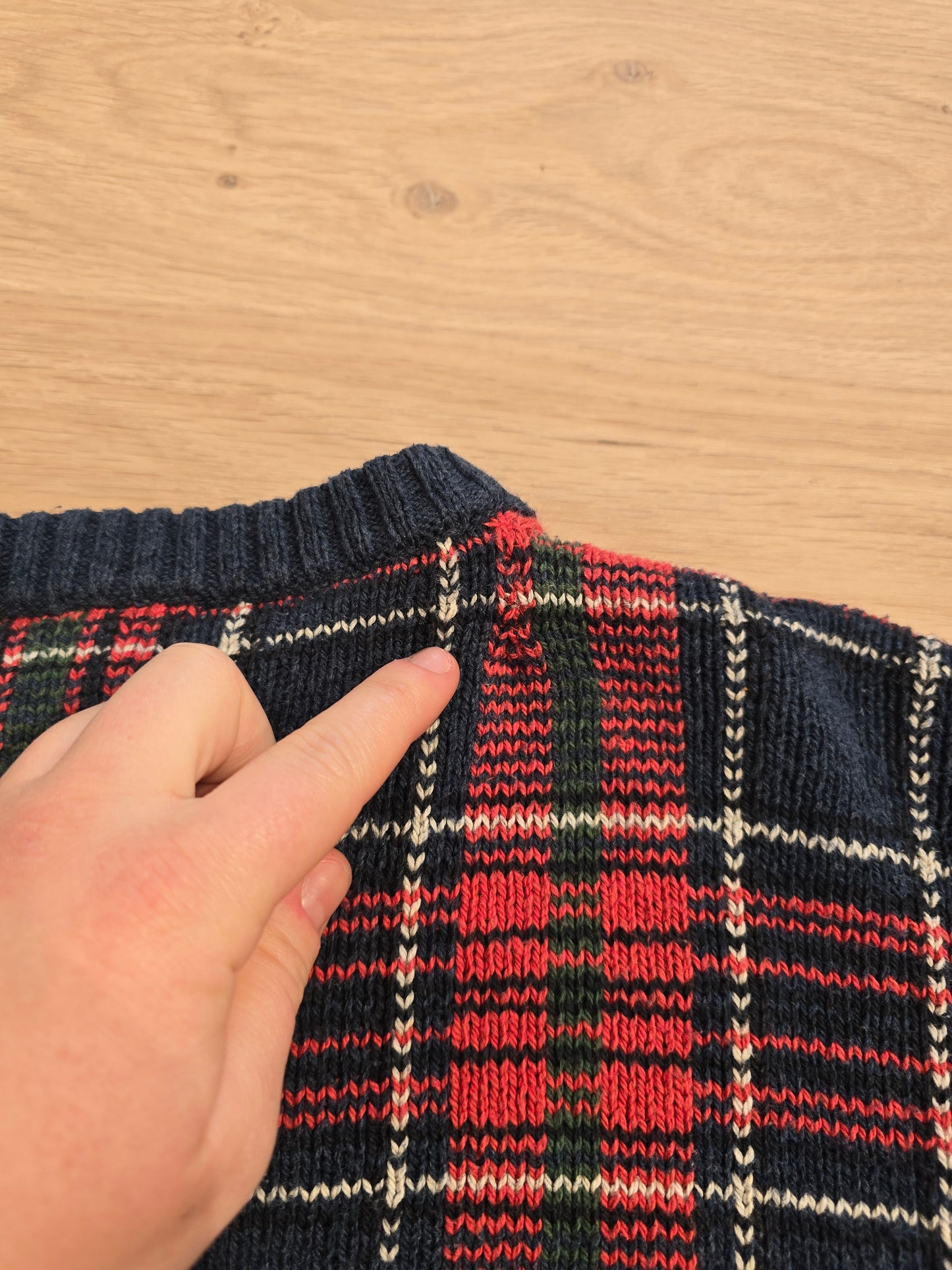 Pull en maille à carreaux - XL